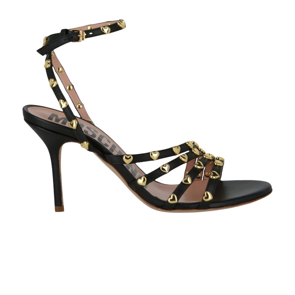 Pre-owned Moschino Wmns Stud-embellished Heel Sandal 'black' | Women's Size 36