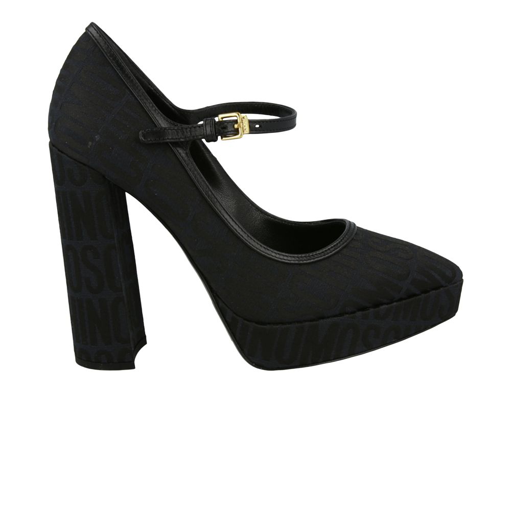 Pre-owned Moschino Wmns Logo Jacquard Mary Jane Pump 'black' | Women's Size 39