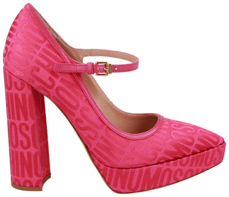 Moschino Wmns Logo Jacquard Mary Jane Pump Pink