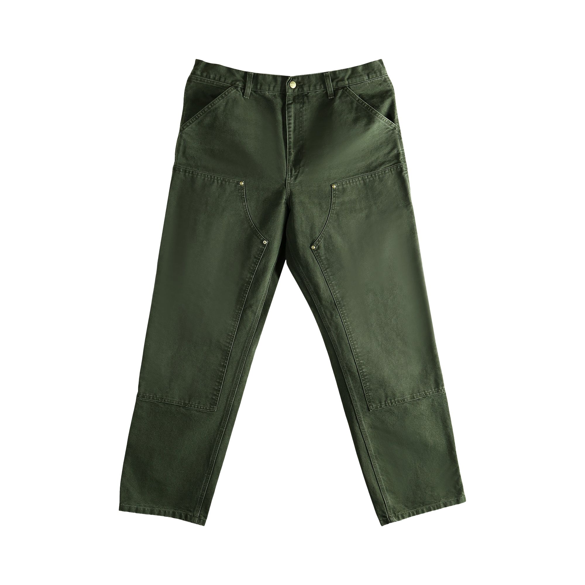 Pre-owned Carhartt Wip Double Knee Pant 'olive (stone Canvas)' | Green | Men's Size 34