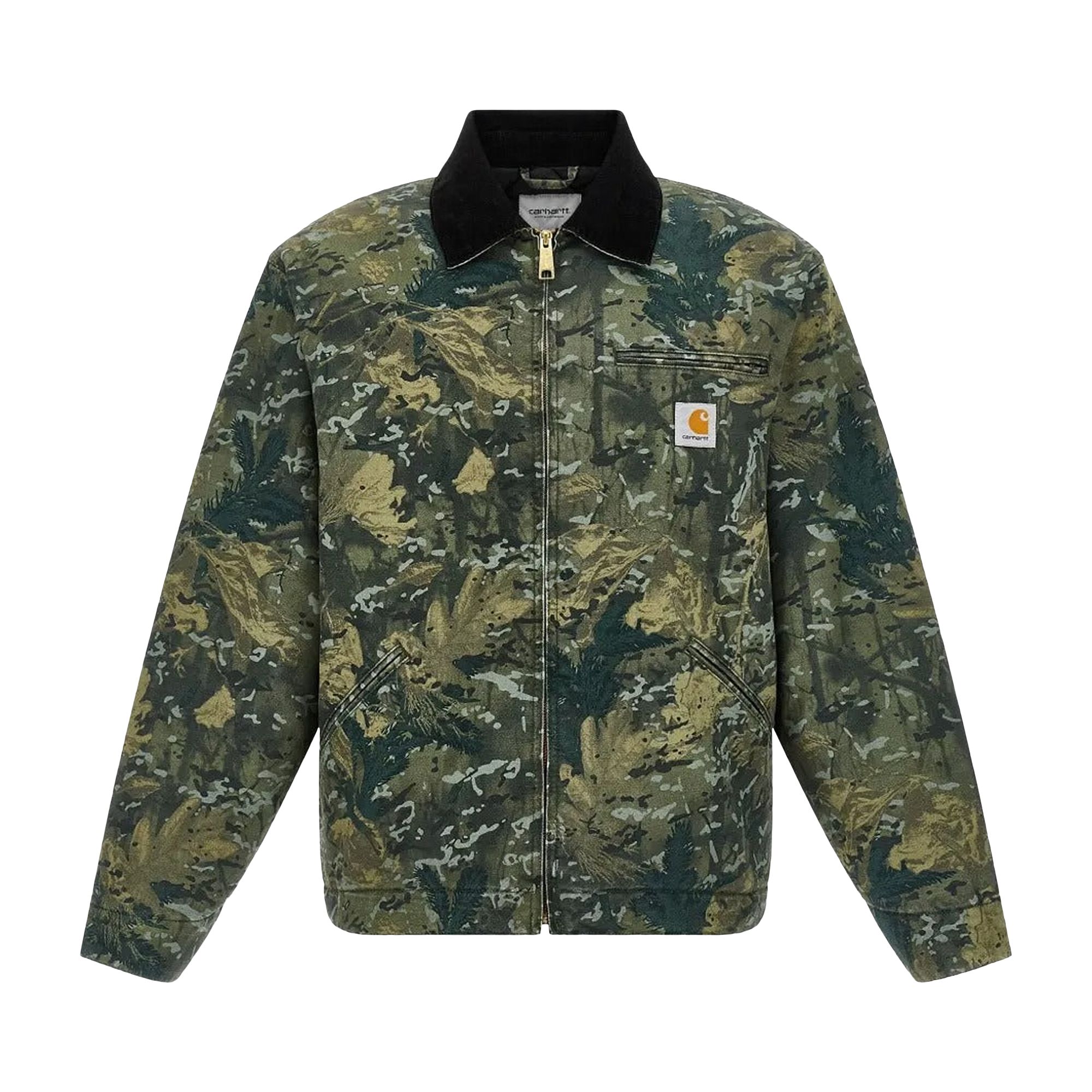 Pre-owned Carhartt Wip Og Detroit Jacket 'camo Combi/green/black (stone Washed)' | Multi-color | Men's Size Xl