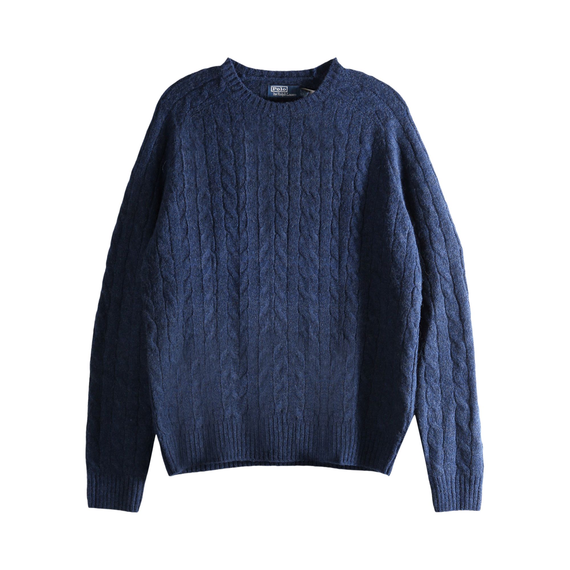 Pre-owned Polo Ralph Lauren Original Label Long-sleeve Saddle Crewneck Sweater 'navy Heather' | Blue | Men's S