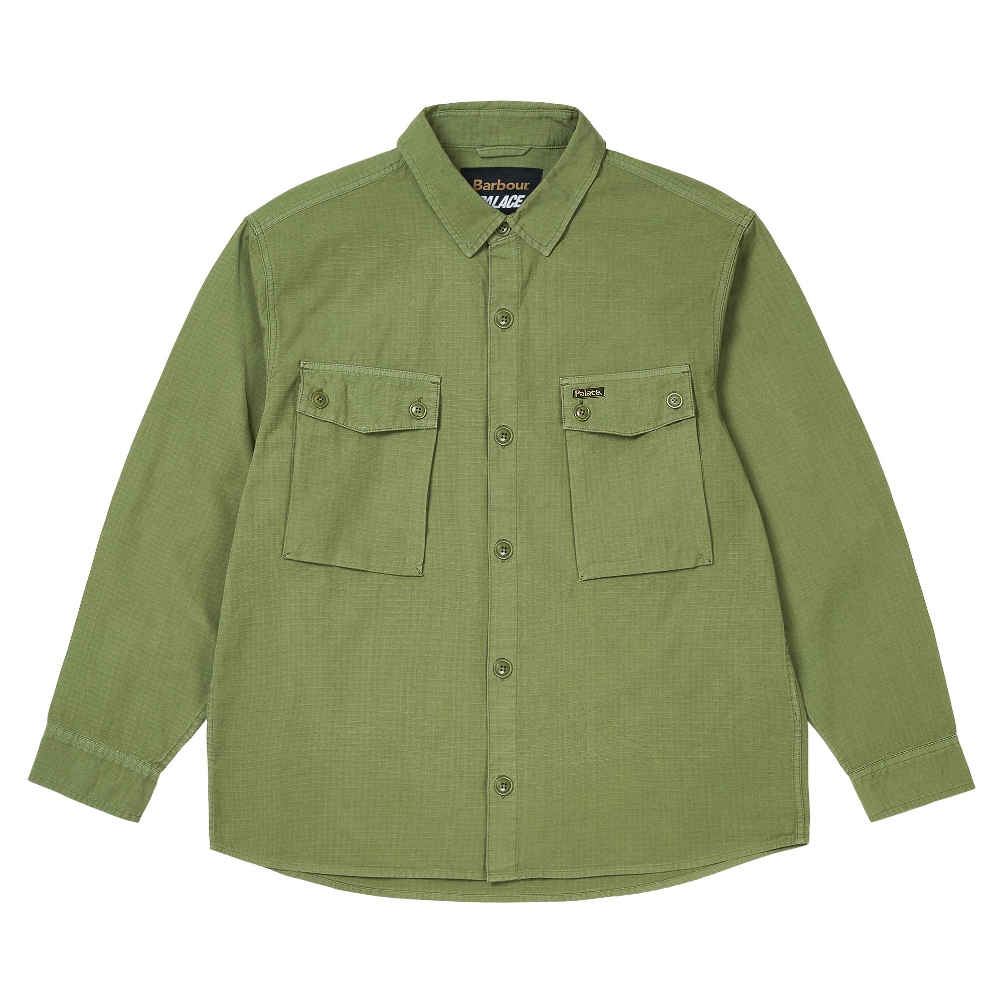 PALACE Pre-owned X Barbour Officer Shirt 'olive Drab' | Green | Men's Size L