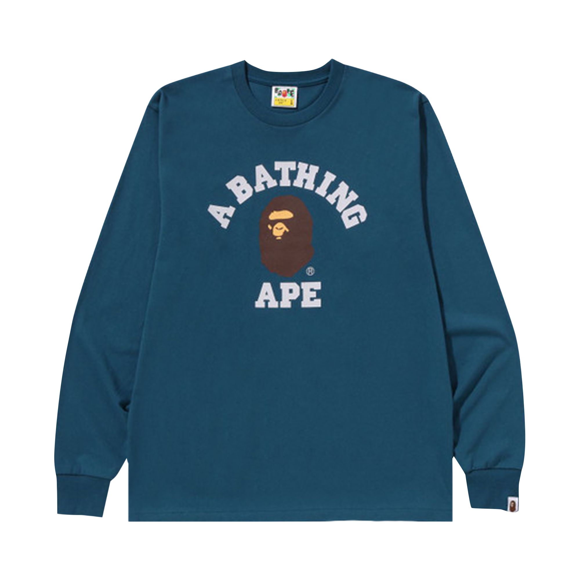Pre-owned Bape College Long-sleeve Tee 'navy' | Blue | Men's Size L