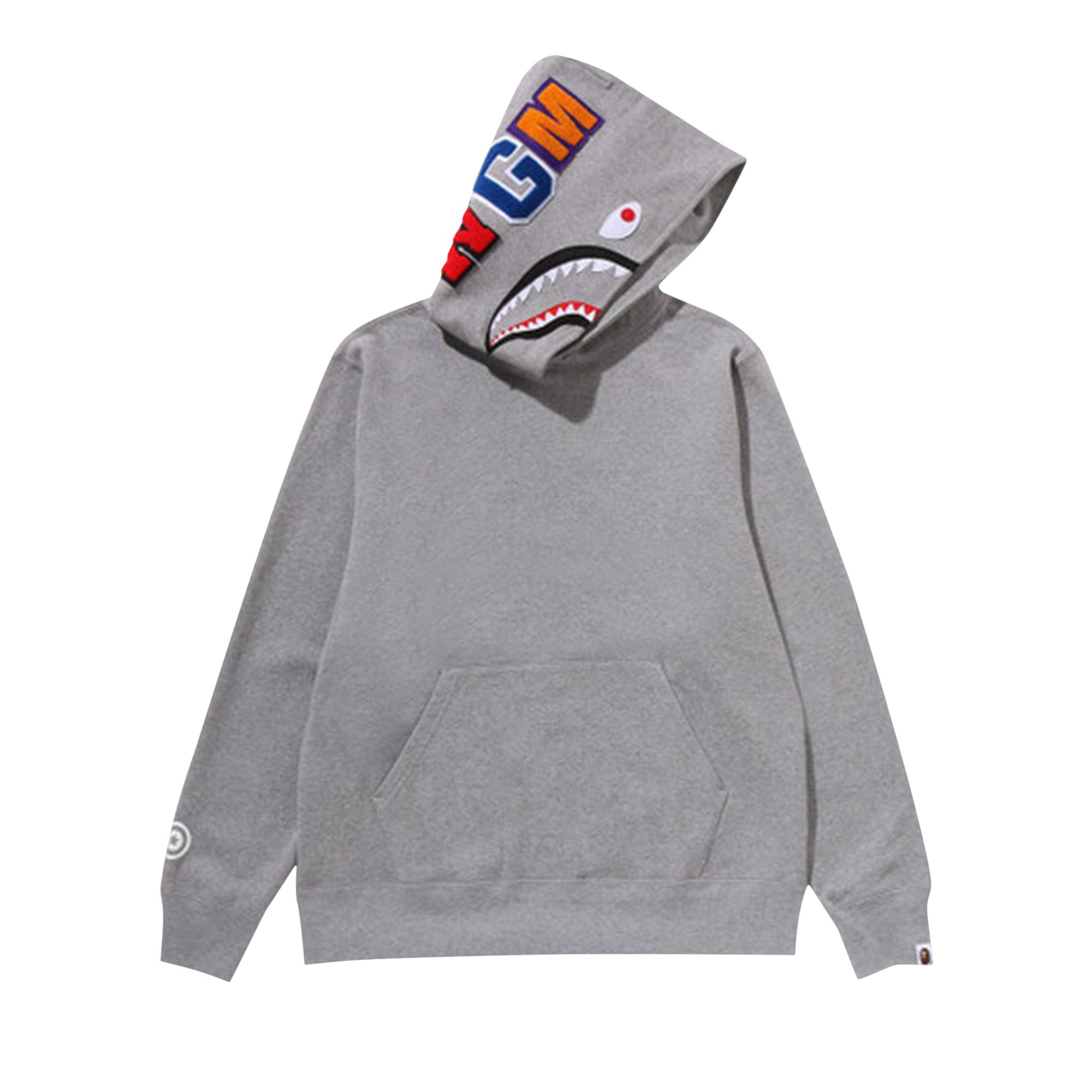 BAPE Pre-owned Shark Pullover Hoodie 'grey' | Men's Size L In Gray