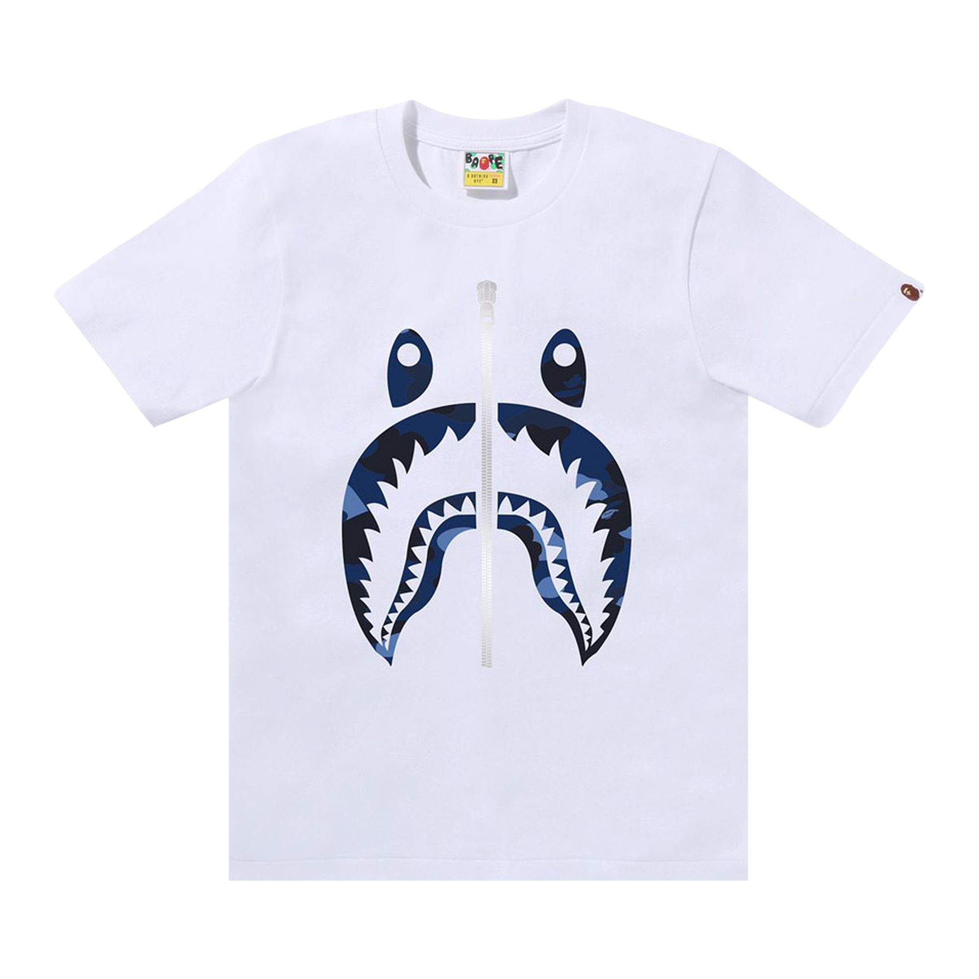Pre-owned Bape Color Camo Shark Tee 'white/navy' | Women's Size M
