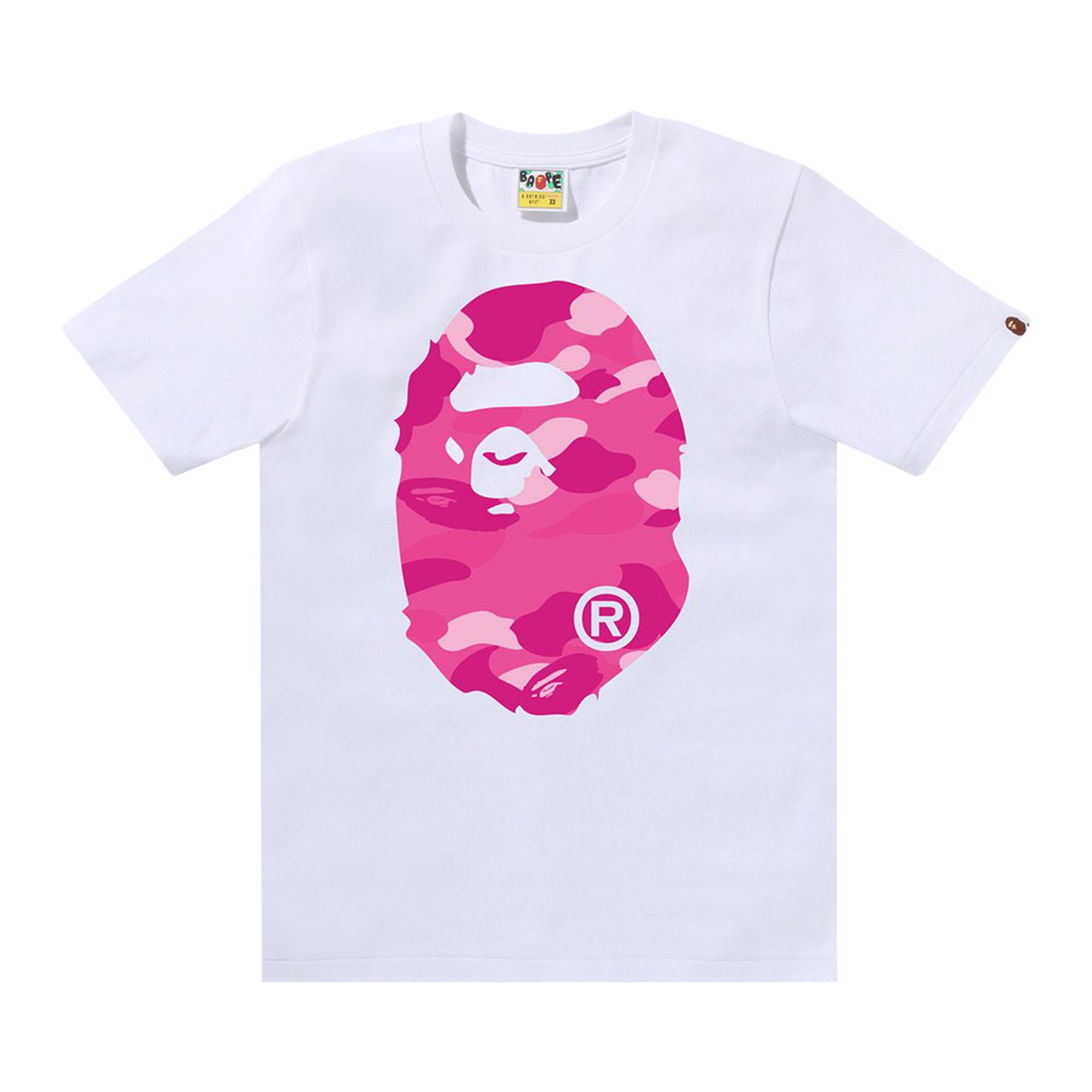 Pre-owned Bape Color Camo Big Ape Head Tee 'white/pink' | Women's Size M