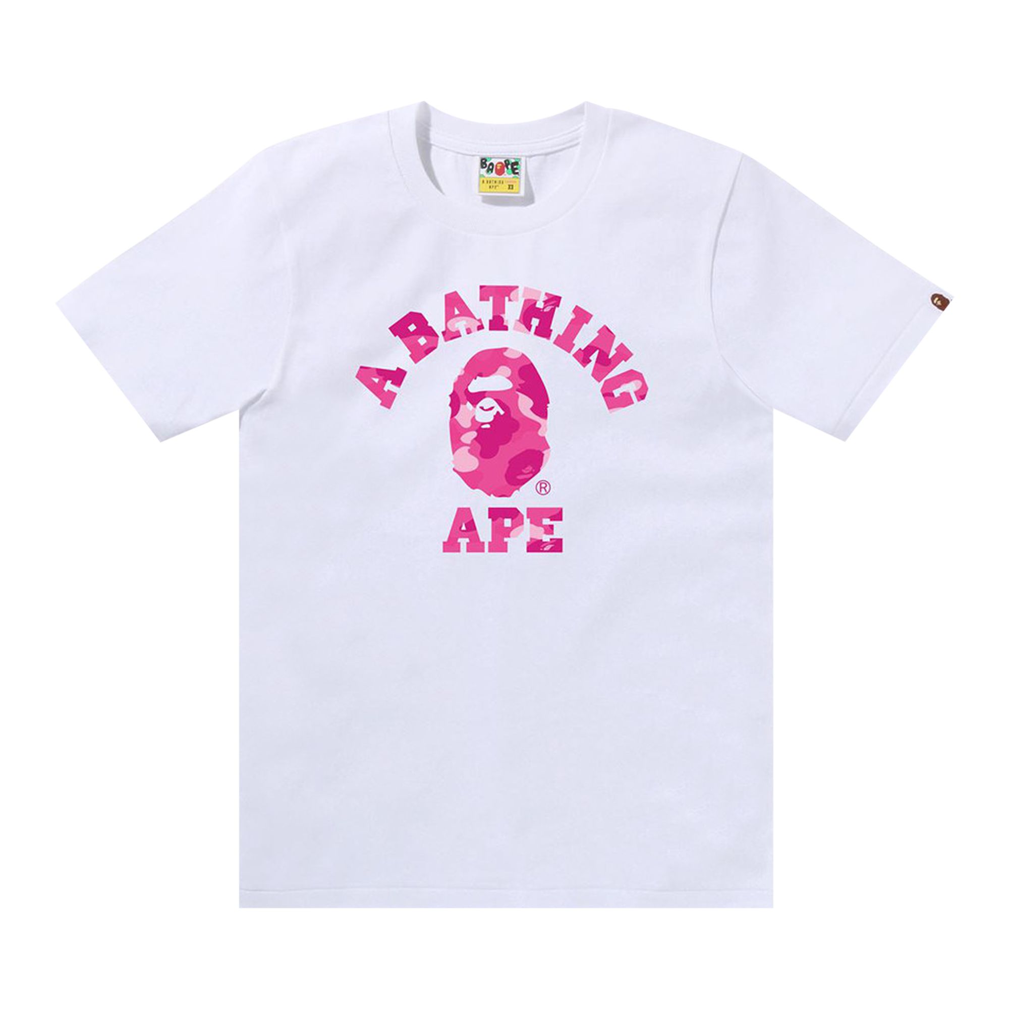 Pre-owned Bape Color Camo College Tee 'white/pink' | Women's Size S