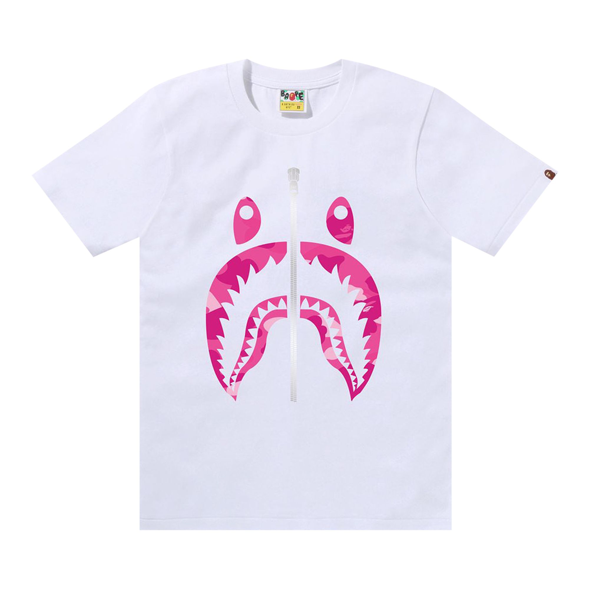 Click to view more detailed imagery on our partner's website Pre-owned Bape Color Camo Shark Tee 'white/pink' | Women's Size M