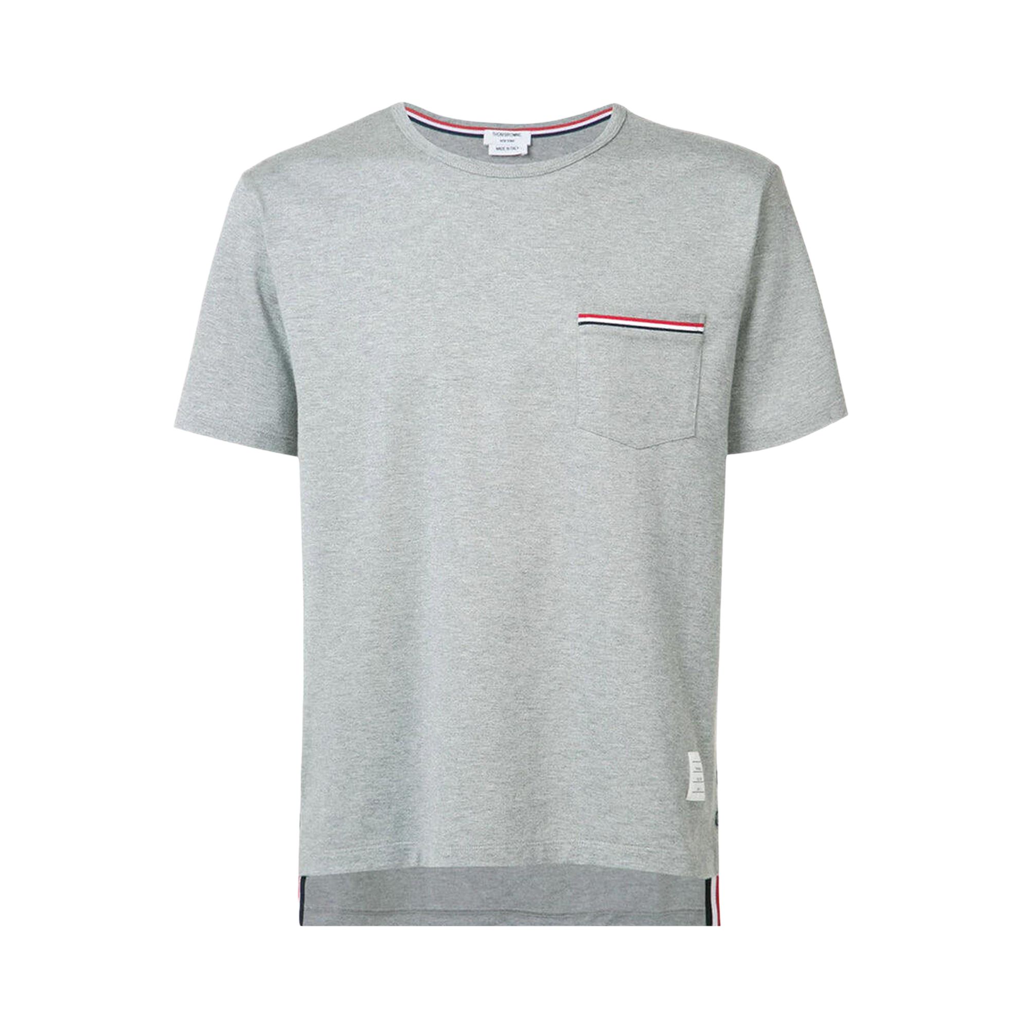 Pre-owned Thom Browne Short-sleeve Pocket Tee 'light Grey' | Men's Size 3 In Gray