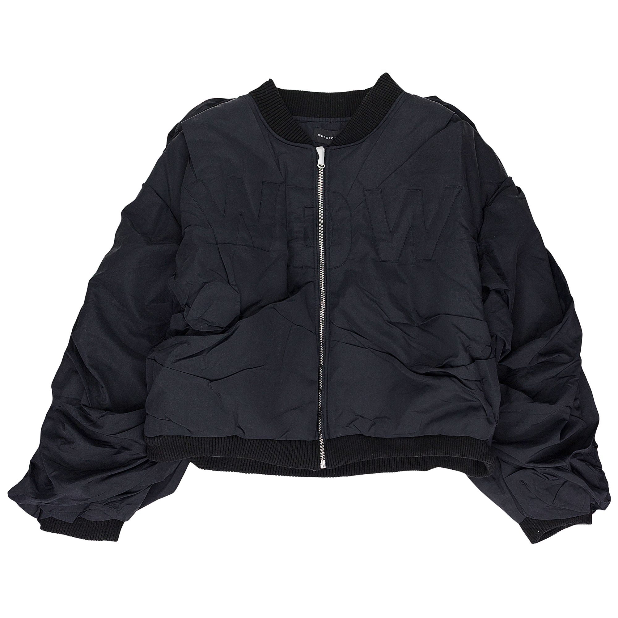 Pre-owned Who Decides War Draped Bomber 'black' | Men's Size L
