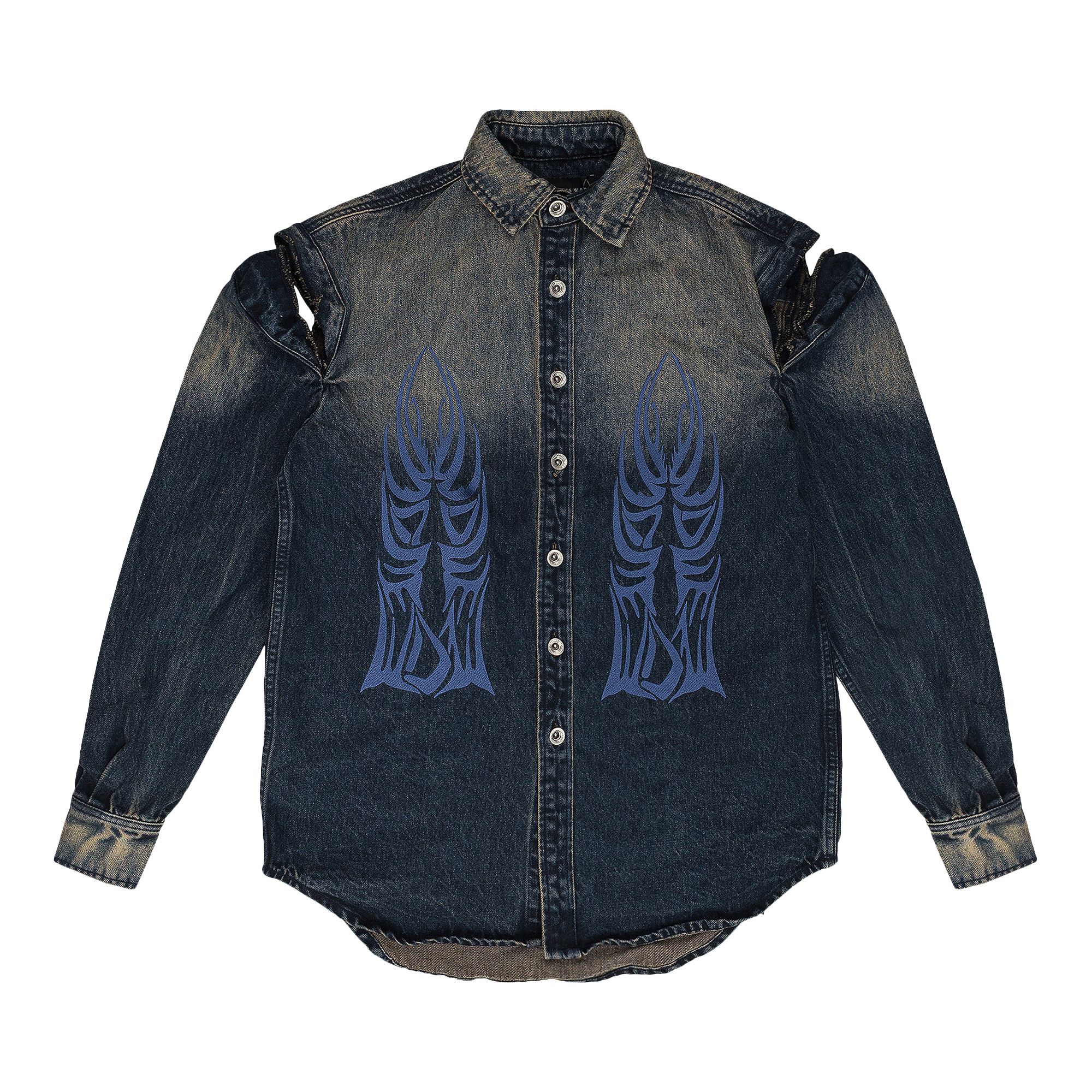 Pre-owned Who Decides War Gradient Button Down Shirt 'indigo' | Blue | Men's Size L