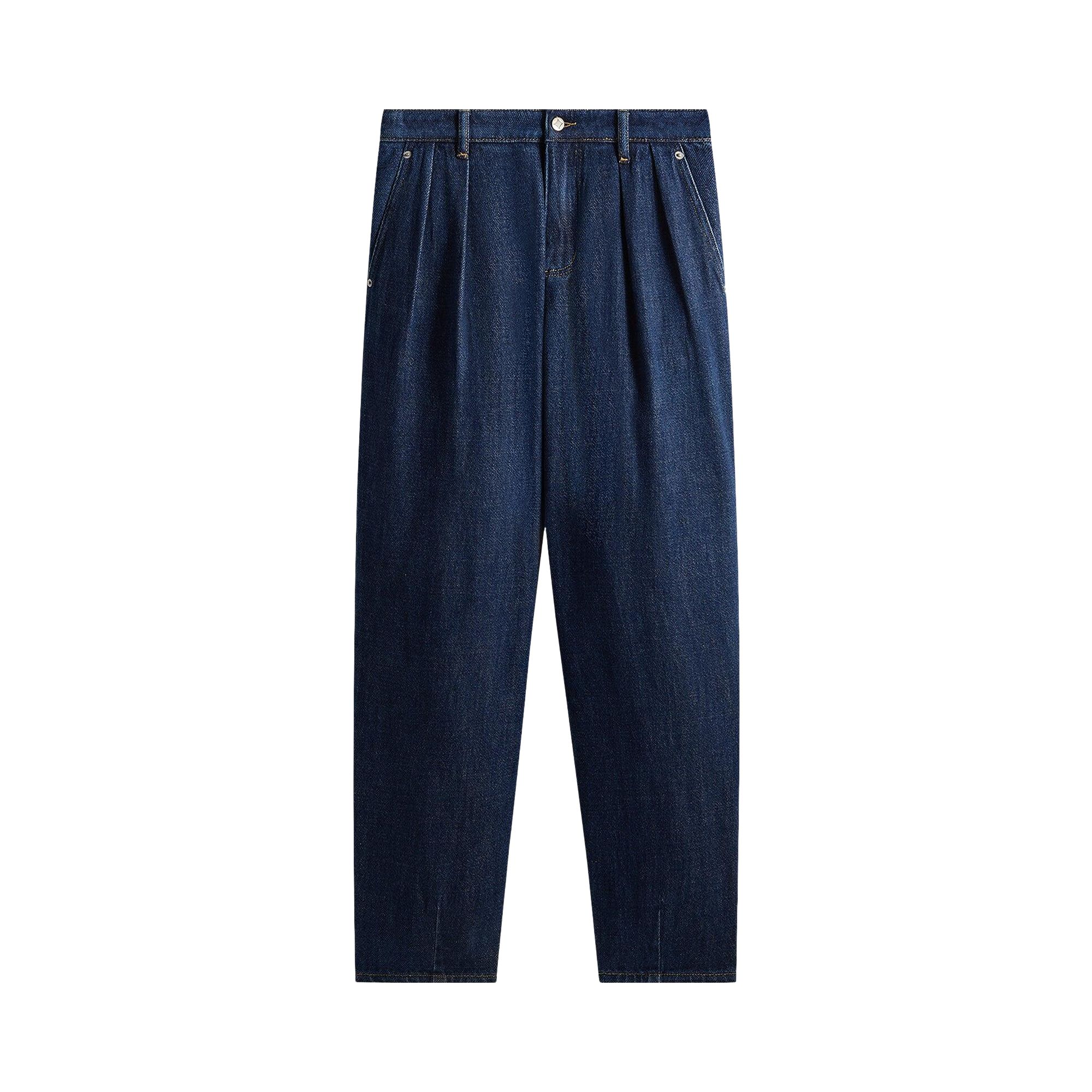 Pre-owned Kith &kin Brett Pleated Taper 'savin Wash' | Blue | Men's Size 32