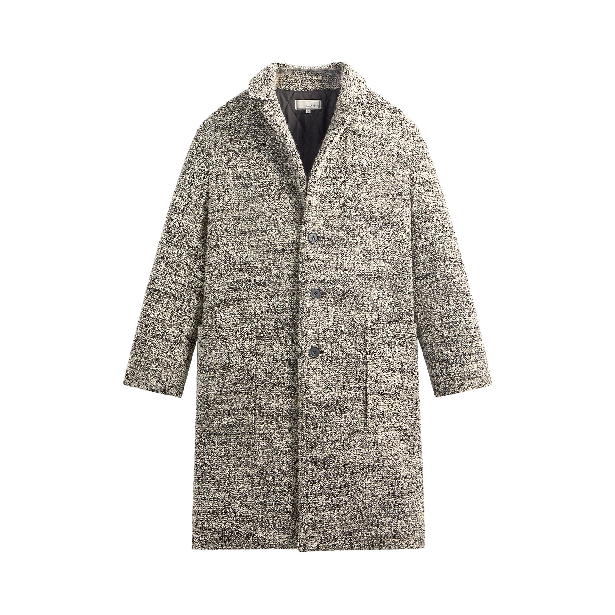 Pre-owned Kith &kin Plush Boucle Bergen Coat 'hallow' | Black | Men's Size M
