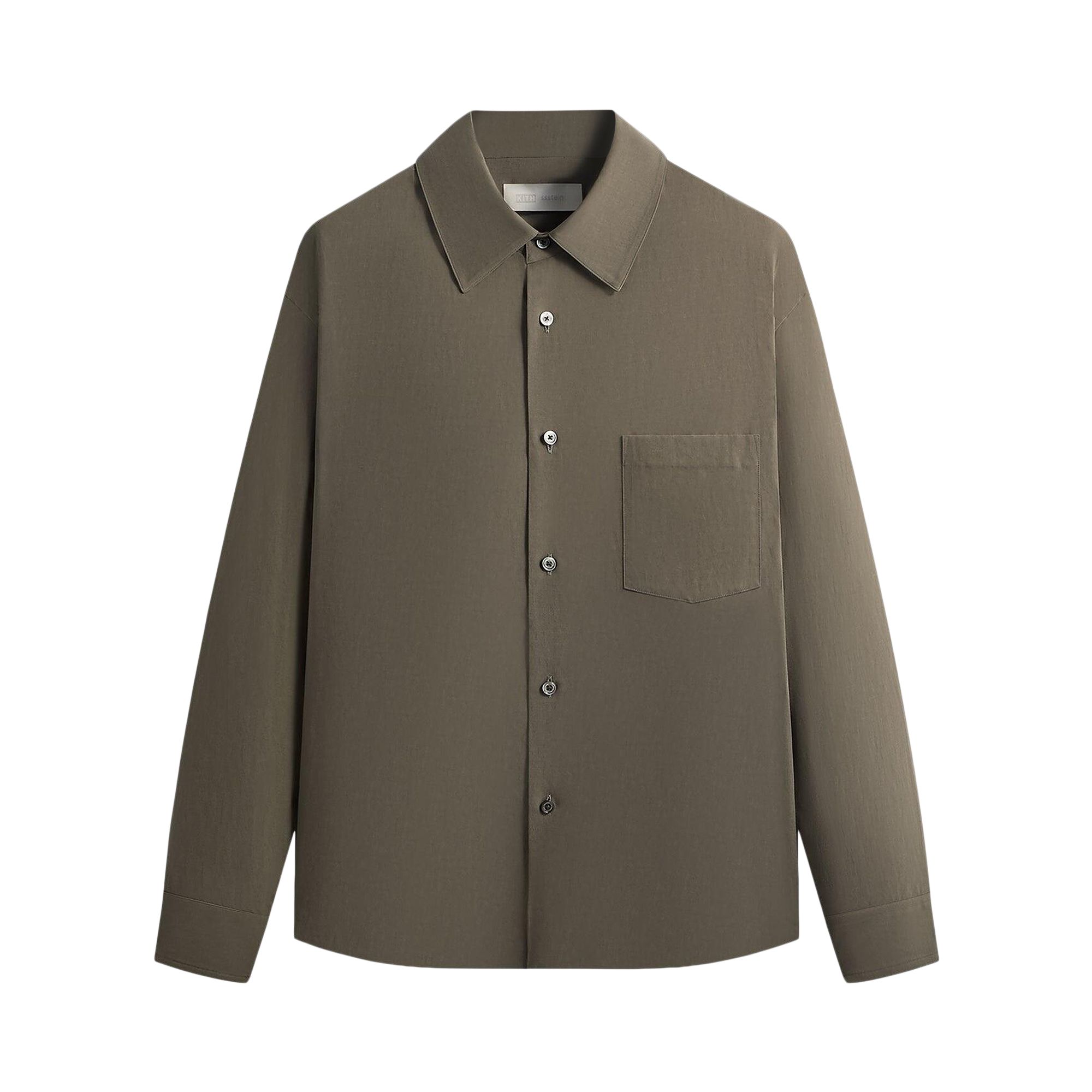 Pre-owned Kith 101 For Ssstein Rayon Linen Button Down Shirt 'everglades' | Brown | Men's Size Xl