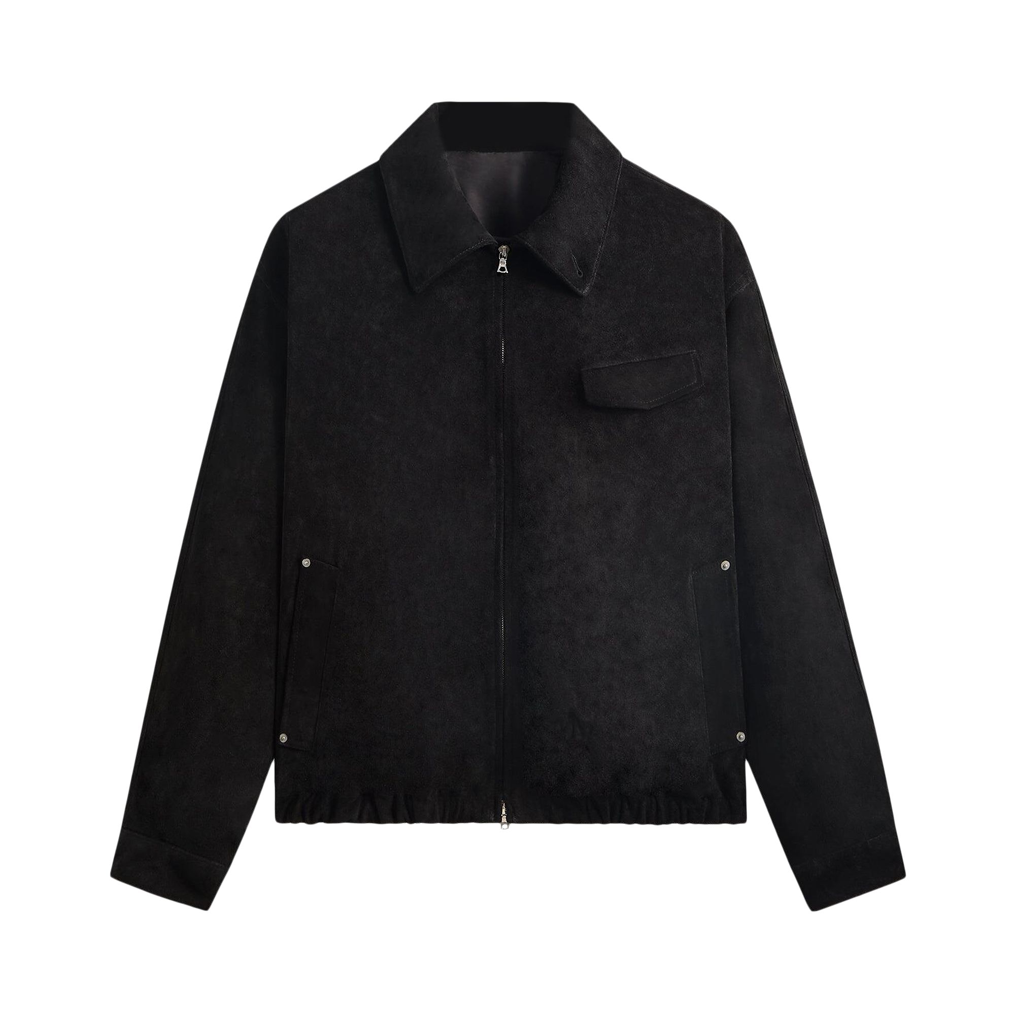 Pre-owned Kith 101 For Ssstein Suede Zip Front Jacket 'black' | Men's Size Xl