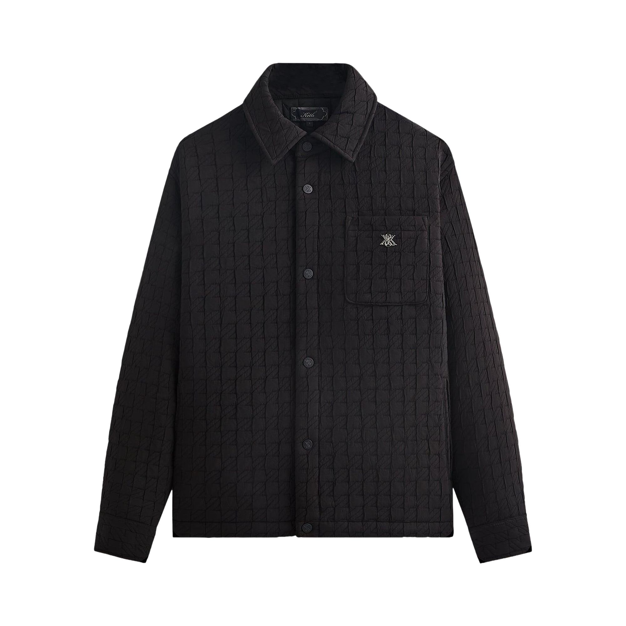 Pre-owned Kith Check Quilt Brixton Shirt Jacket 'black' | Men's Size L