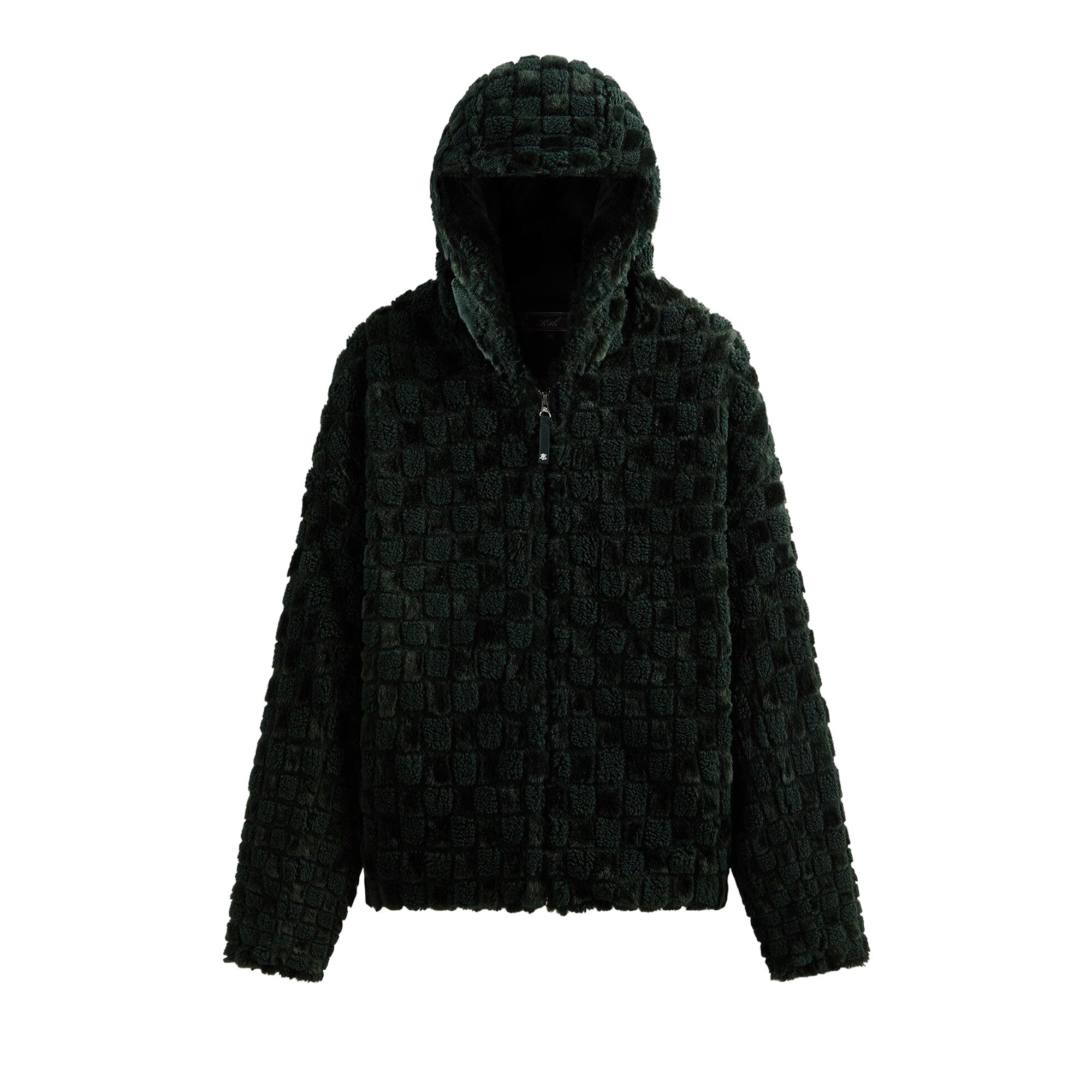 Pre-owned Kith Faux Fur Cropped Hoodie Bomber 'stadium' | Green | Men's Size M