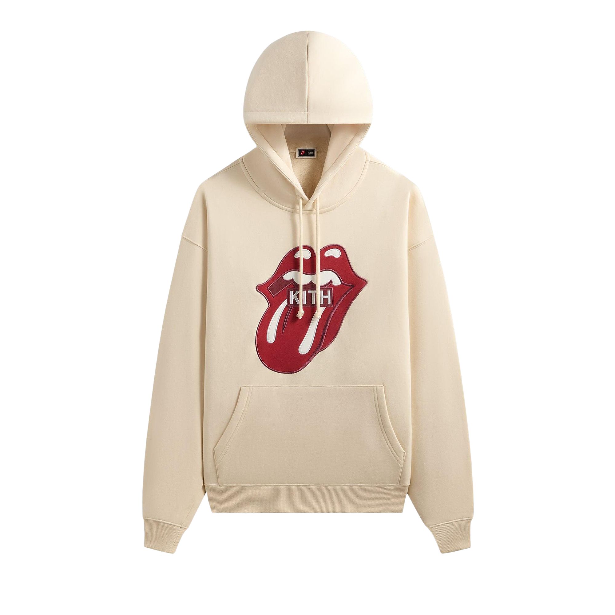 Pre-owned Kith For The Rolling Stones Classic Logo Nelson Hoodie 'muslin' | White | Men's Size Xxl