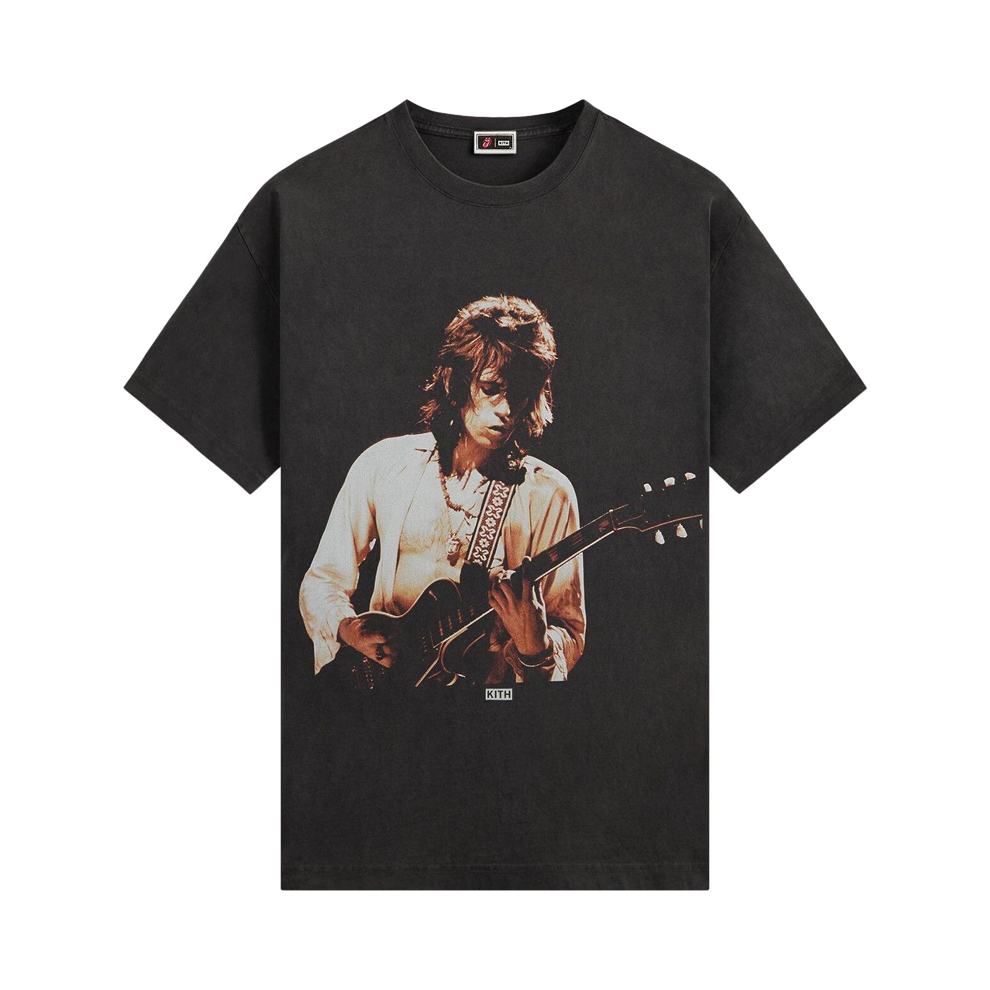 Pre-owned Kith For The Rolling Stones Keith Richards Concert Photo Vintage Tee 'black' | Men's Size M