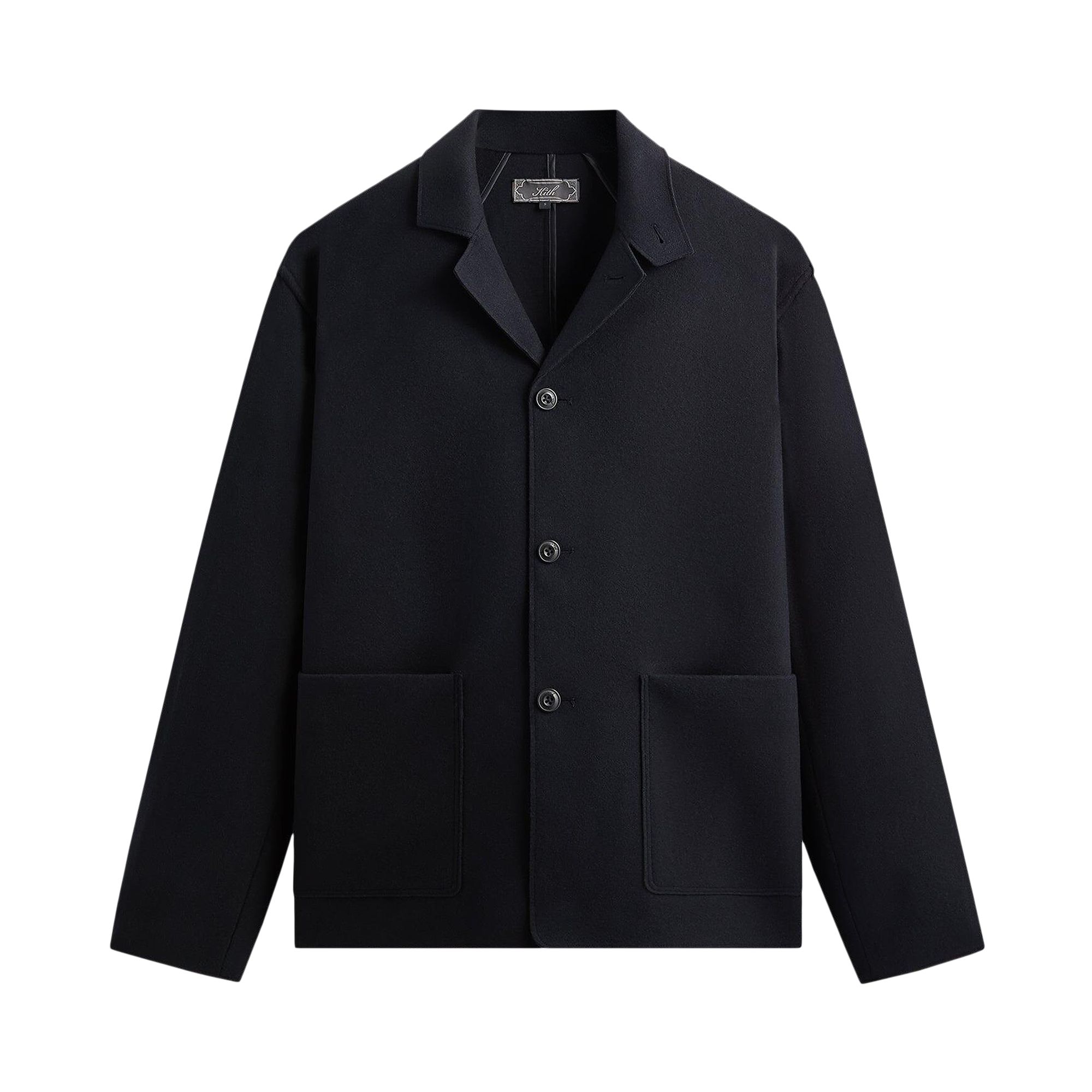 Pre-owned Kith Felted Jersey Savion Jacket 'ink' | Black | Men's Size L