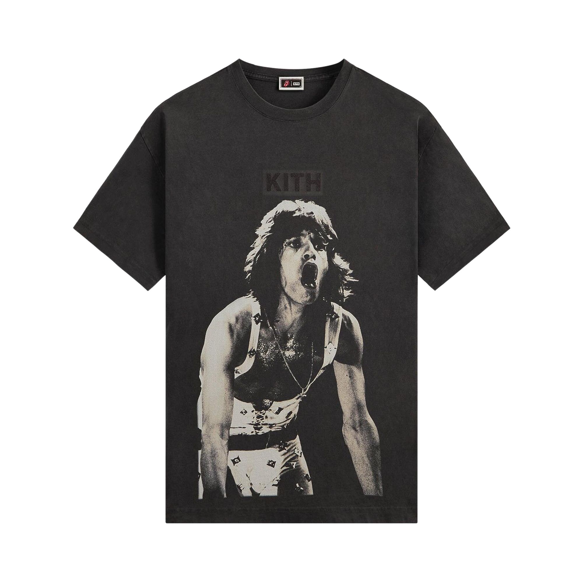 KITH Pre-owned For The Rolling Stones Mick Jagger Concert Photo Vintage Tee 'black' | Men's Size Xl