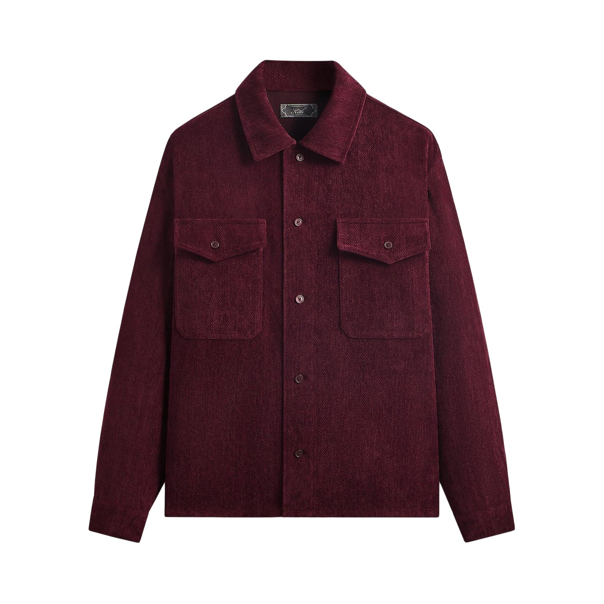 KITH Pre-owned Herringbone Velour Henson Buttondown 'magma' | Red | Men's Size L