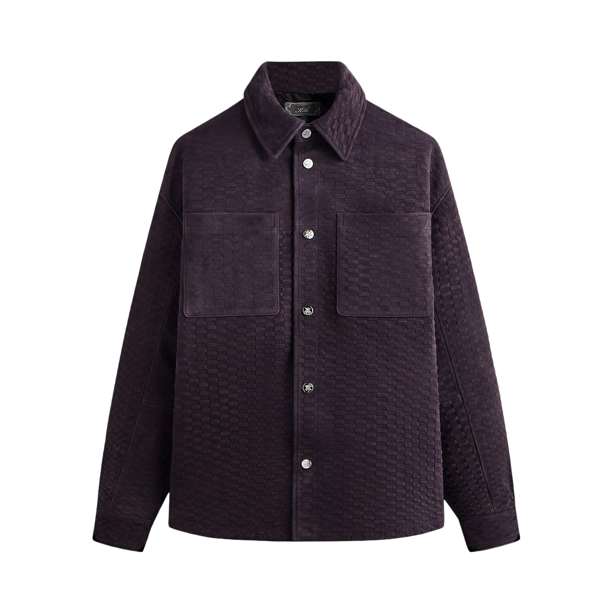 Pre-owned Kith Monogram Suede Apollo Ii Shirt 'belladonna' | Brown | Men's Size M