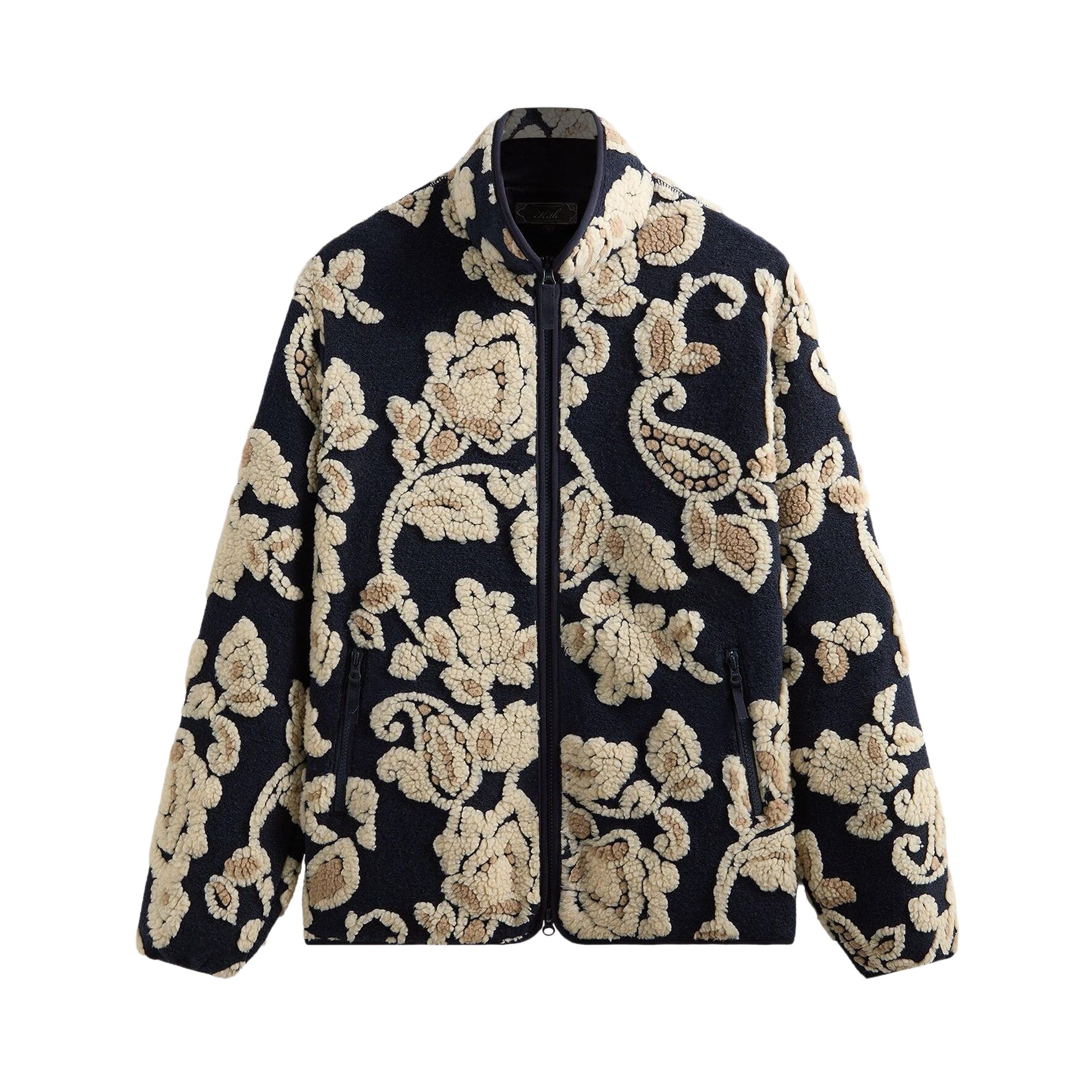 Pre-owned Kith Paisley Vine Sherpa Harper Jacket 'nocturnal' | Black | Men's Size Xs