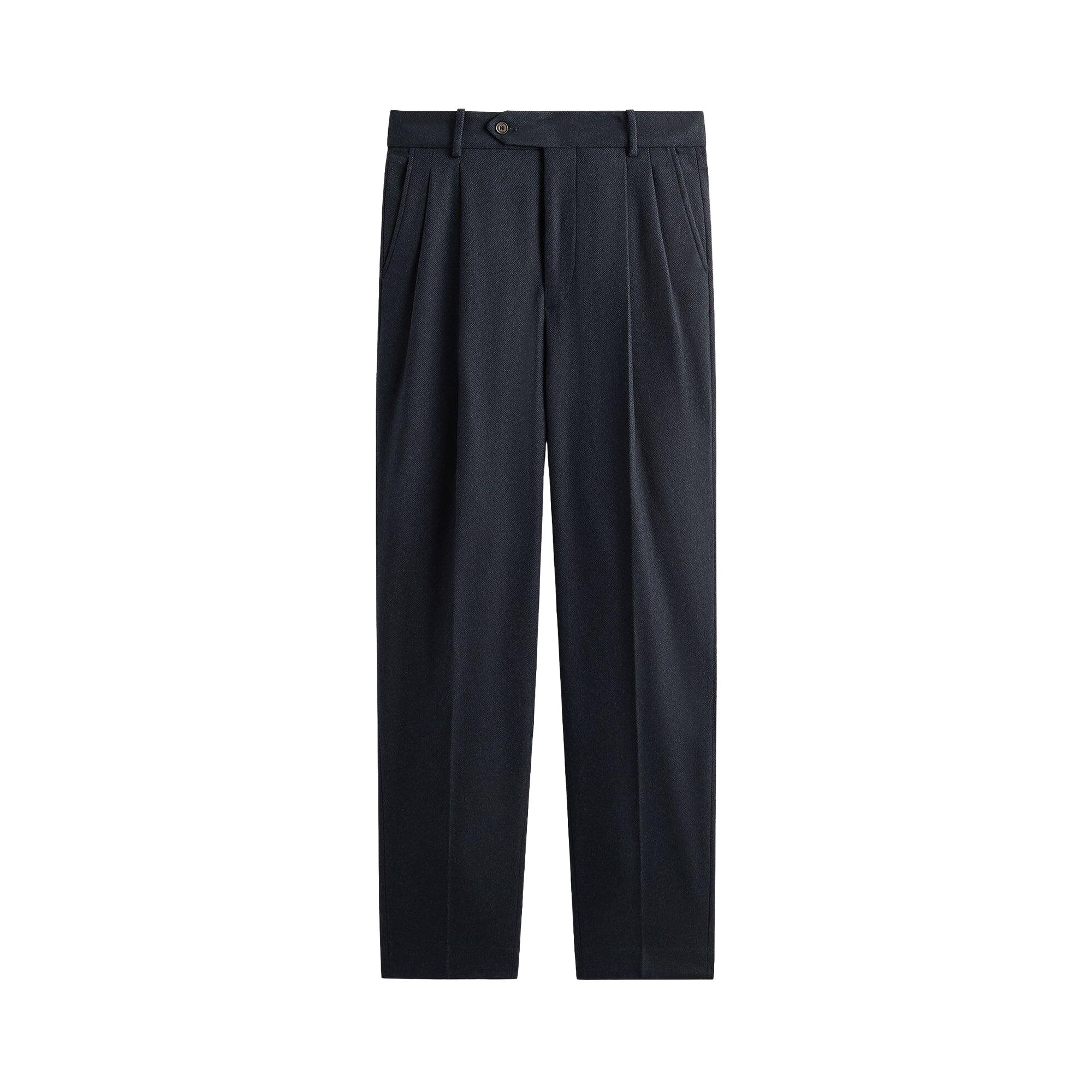 Pre-owned Kith Wool Twill Kylan Pleated Trouser 'nocturnal' | Black | Men's Size 46
