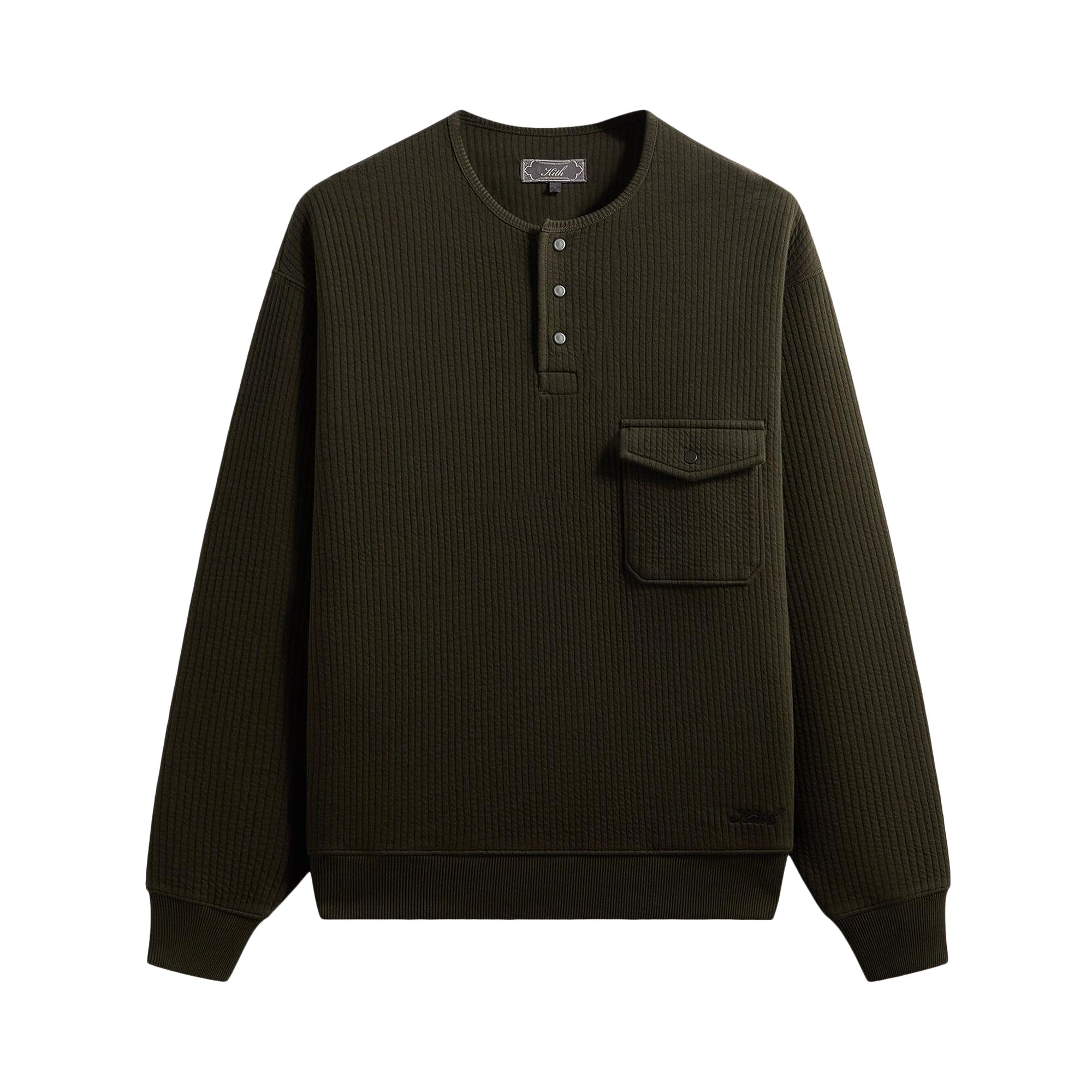 Pre-owned Kith Striped Interlock Samson Henley 'kalamon' | Black | Men's Size S