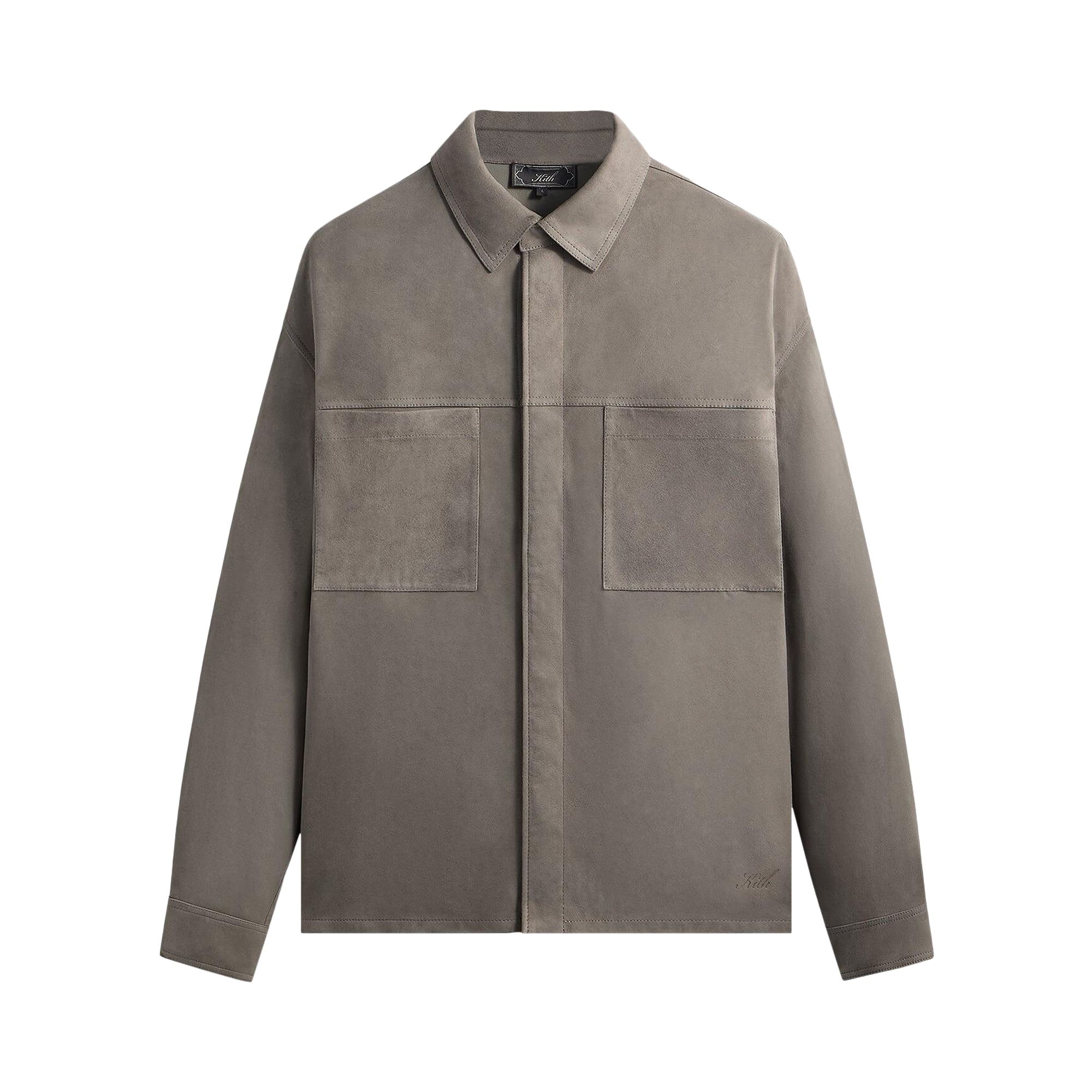 Pre-owned Kith Suede Ace Shirt 'slight' | Grey | Men's Size Xs In Gray