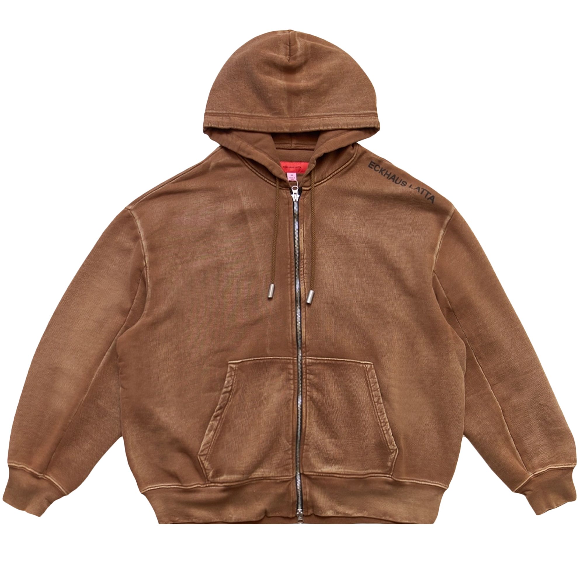 Pre-owned Eckhaus Latta Bison Zip Hoodie 'brown' | Men's Size Xs