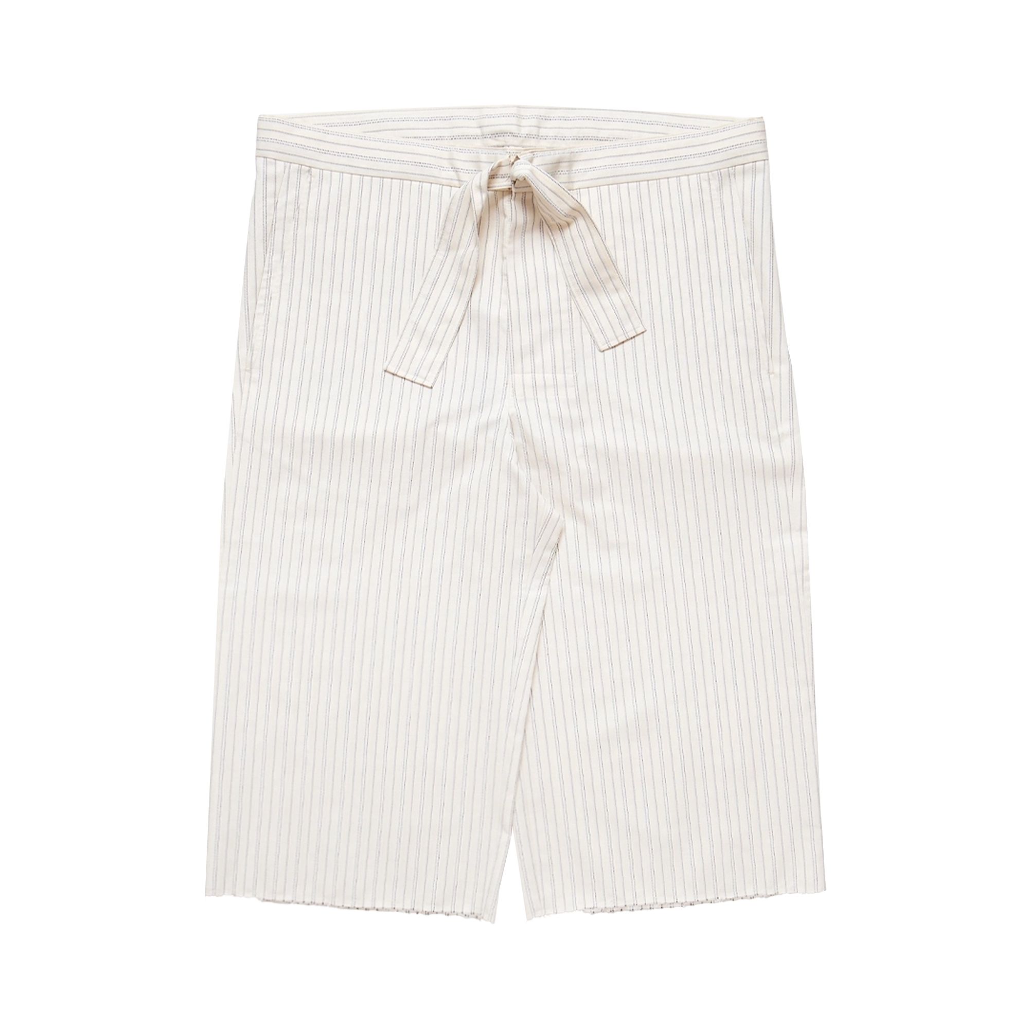 Pre-owned Maison Margiela Pinstripe Drawstring Shorts 'natural' | Cream | Men's Size 54 In White