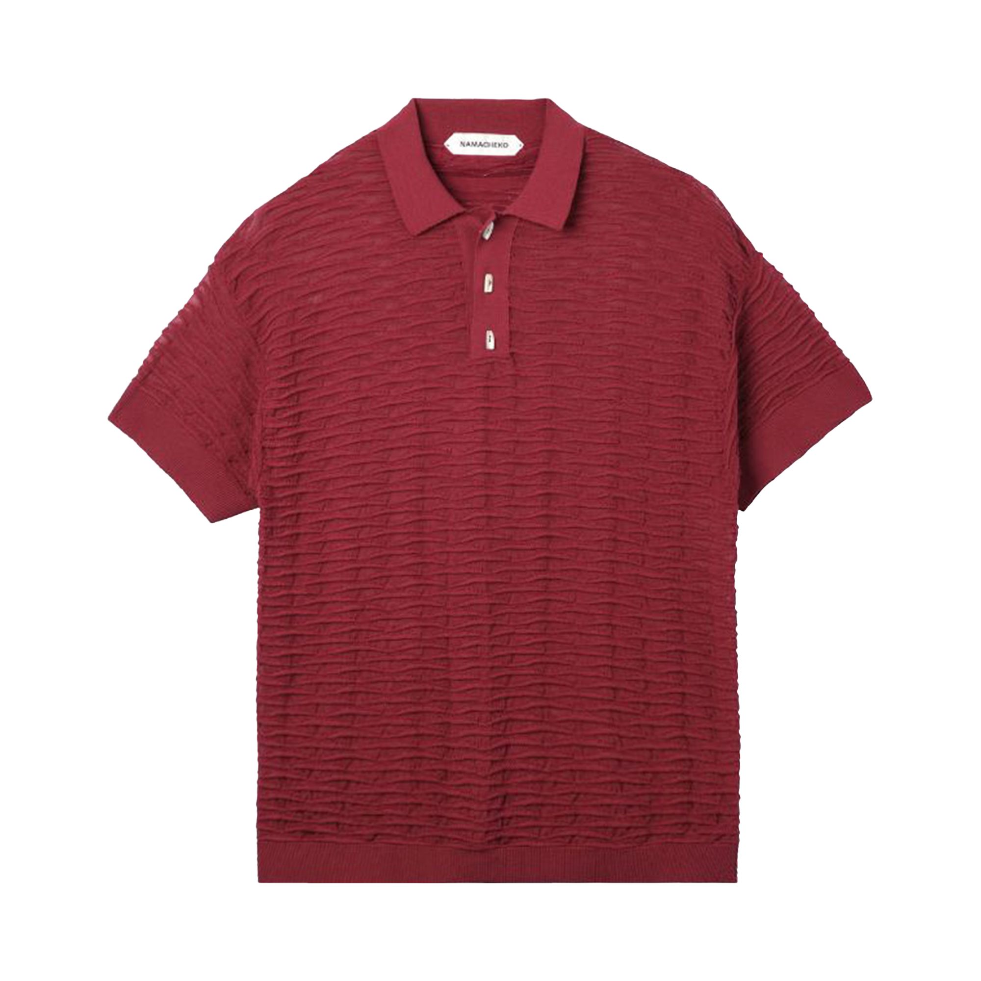 Pre-owned Namacheko Taske Scale Short-sleeve Polo Top 'burgundy' | Red | Men's Size S
