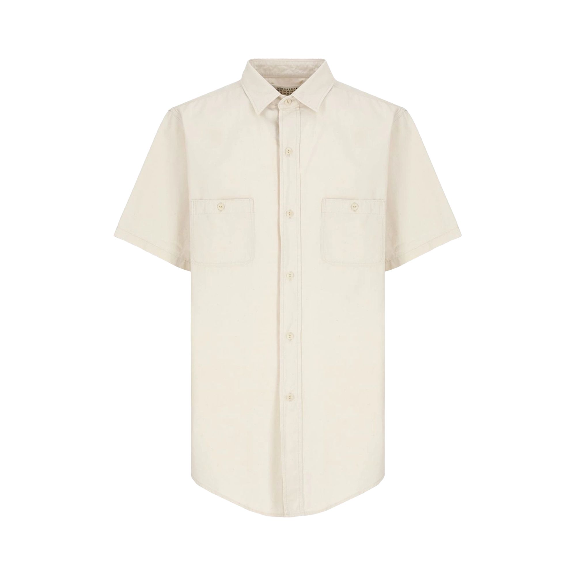MAISON MARGIELA Pre-owned Short-sleeve Cotton Shirt 'natural' | Cream | Men's Size 41 In White