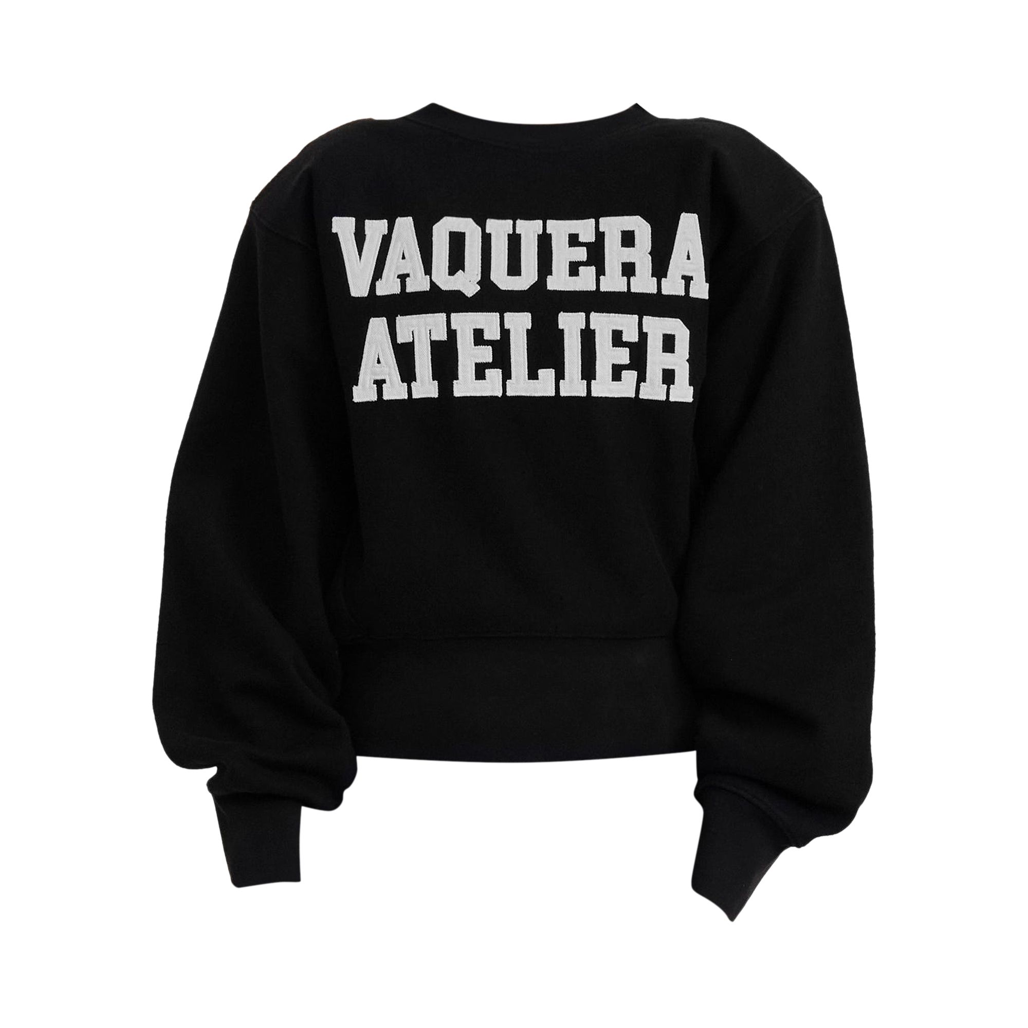 Pre-owned Vaquera Logo Sweatshirt With Shoulder Pads 'black' | Women's Size Xl