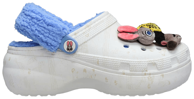 Disney Zoo Topia 2 x Crocs Wmns Classic Platform Clog White Blue
