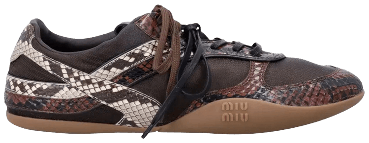 Miu Miu Wmns Python Print Sneaker Moro Tabacco