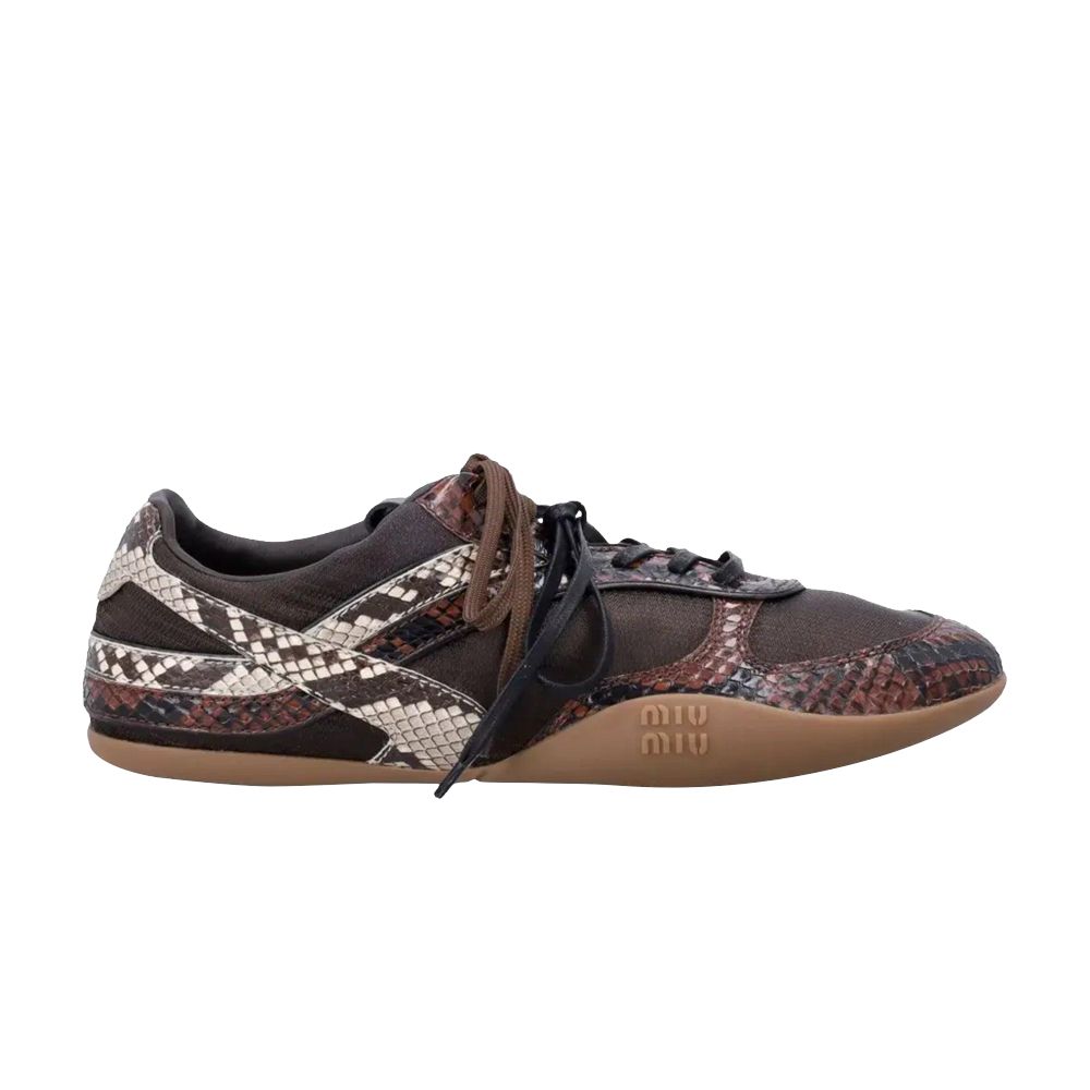 Pre-owned Miu Miu Wmns Python Print Sneaker 'moro Tabacco' | Brown | Women's Size 37