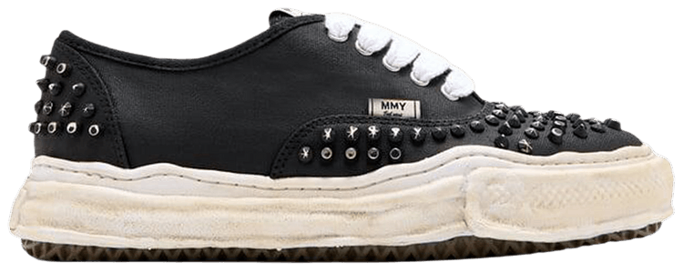 Maison Mihara Yasuhiro Baker OG Sole Studded Paint Canvas Low Triple Black