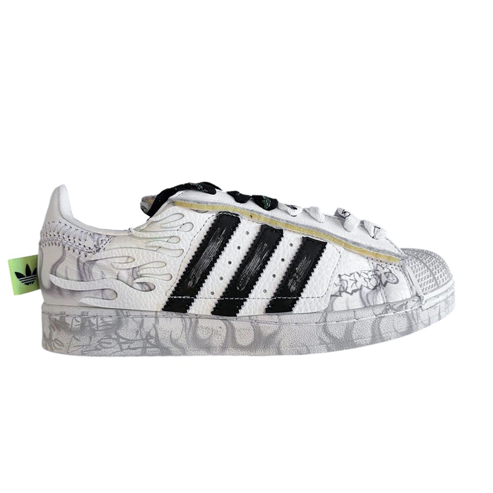 Hellstar x Adidas Superstar 2 'White Flame' | Men's Size 8.5 - KI5305