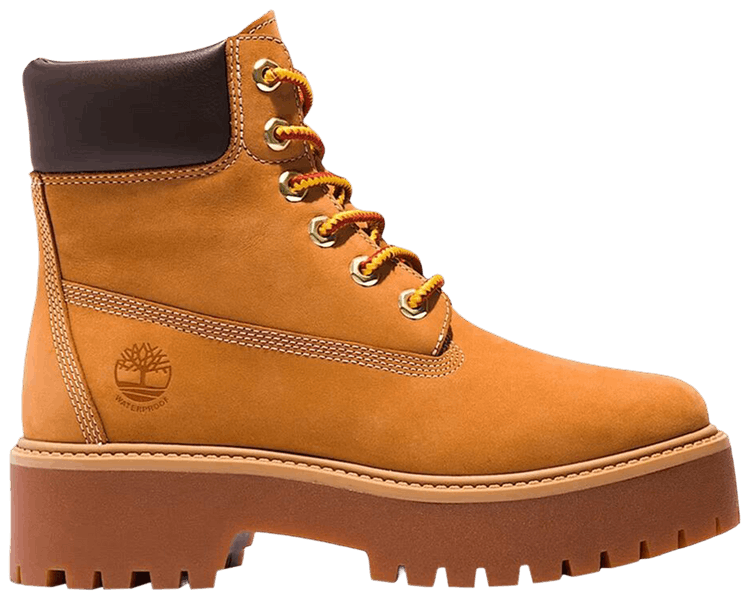 Timberland Wmns Stone Street 6 Inch Premium Platform Boot Wheat Nubuck