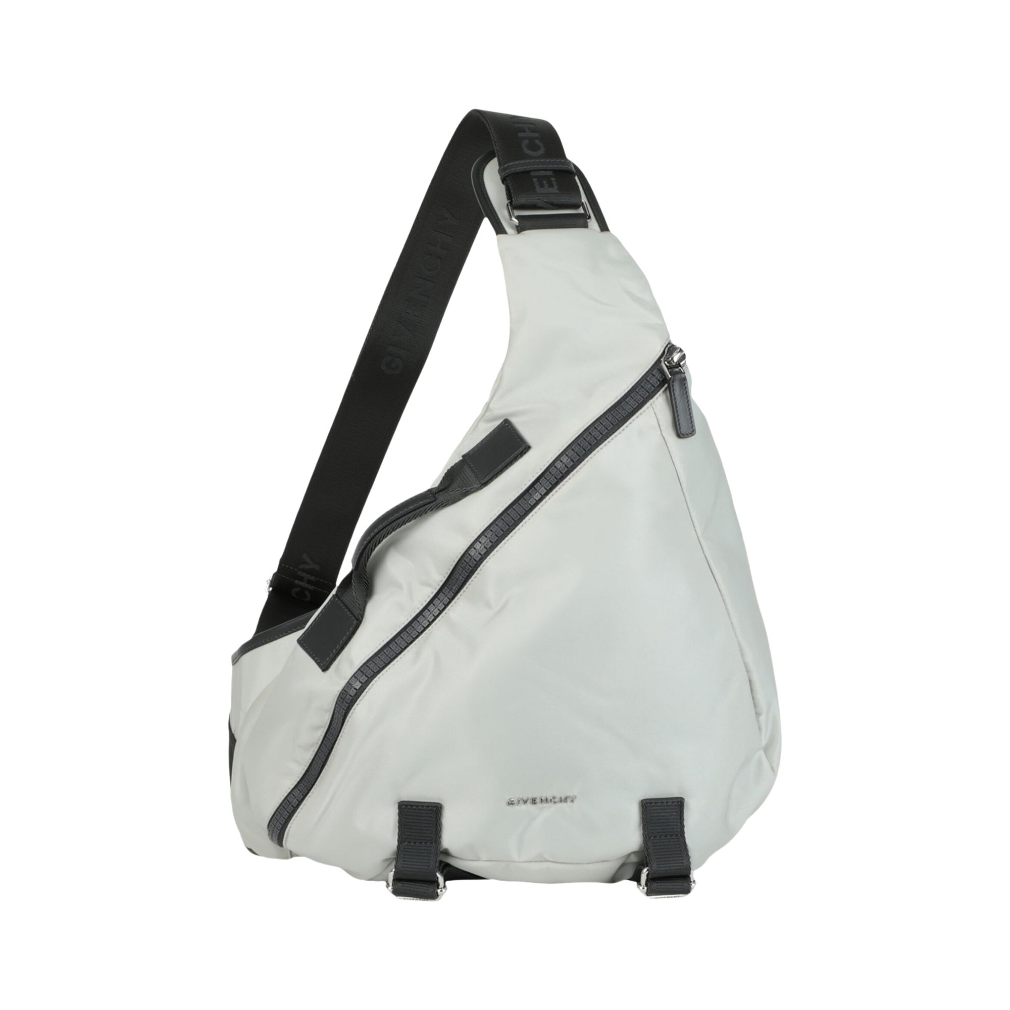 Pre-owned Givenchy Medium G-zip Triangle Bag In Nylon 'medium Grey' | Men's Size Onesize In Gray