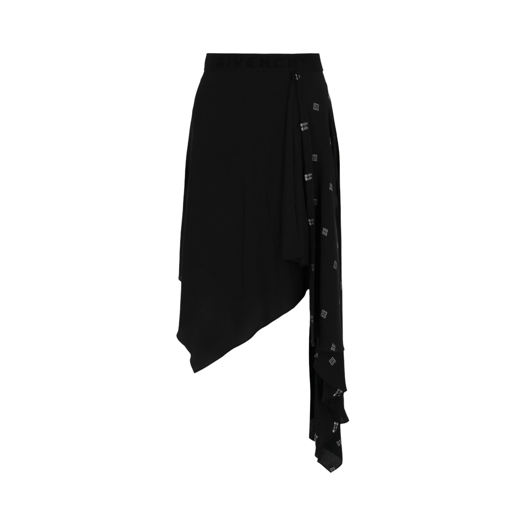 Pre-owned Givenchy 4g Asymmetrical Skirt 'black Silver' | Women's Size 42