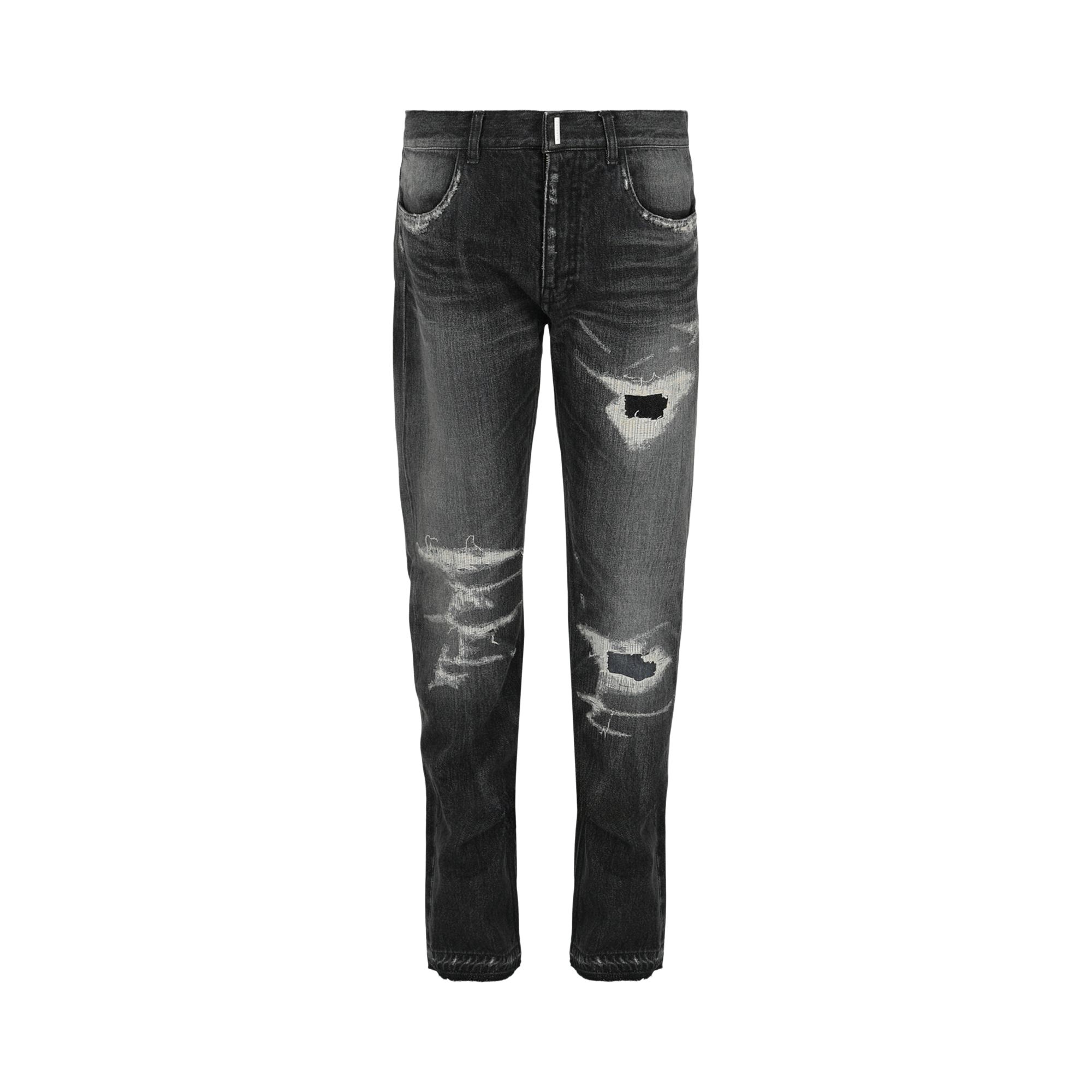 Pre-owned Givenchy Distressed Straight-leg Jeans 'black' | Men's Size 32