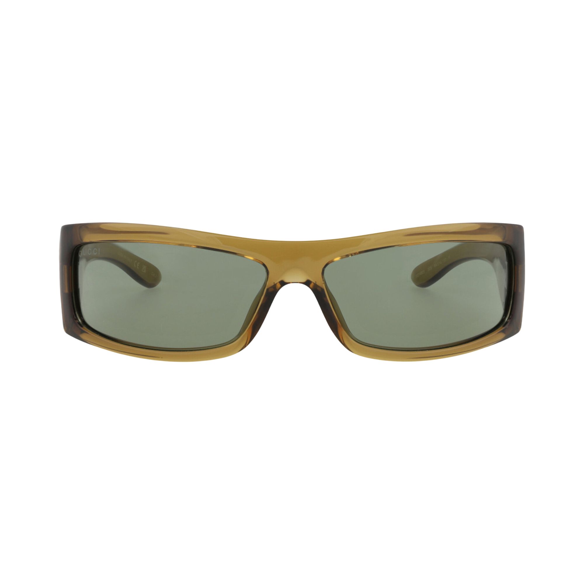 Click to view more detailed imagery on our partner's website Pre-owned Gucci Shield-frame Injection Sunglasses 'brown Green' | Men's Size Onesize