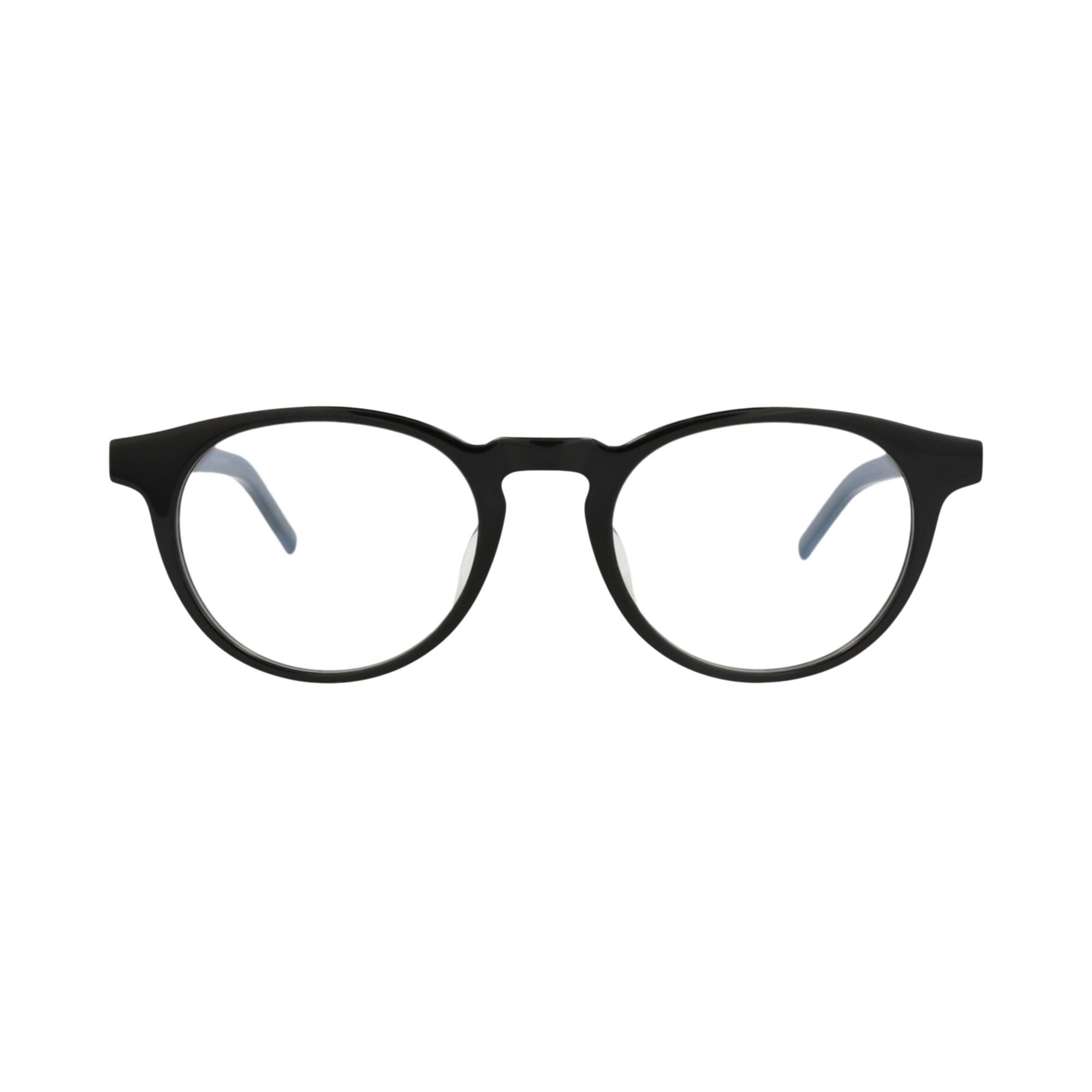Pre-owned Saint Laurent Round-frame Recycled Acetate Optical Frames 'black Transparent' | Women's Size Onesize