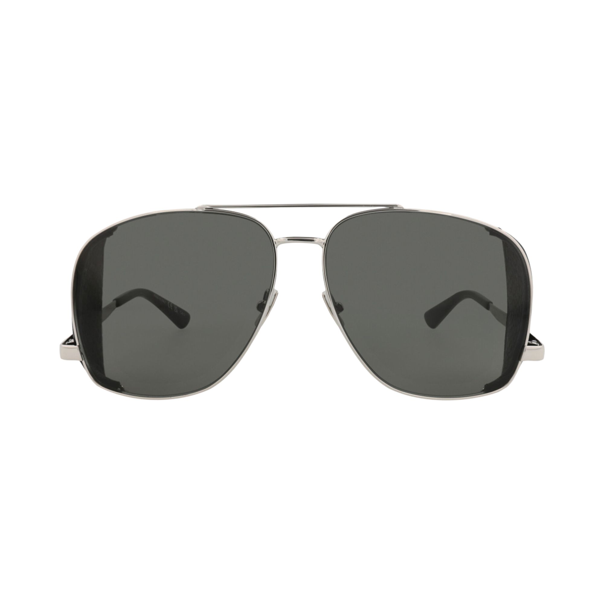 Pre-owned Saint Laurent Aviator-frame Metal Sunglasses 'silver Grey' | Men's Size Onesize