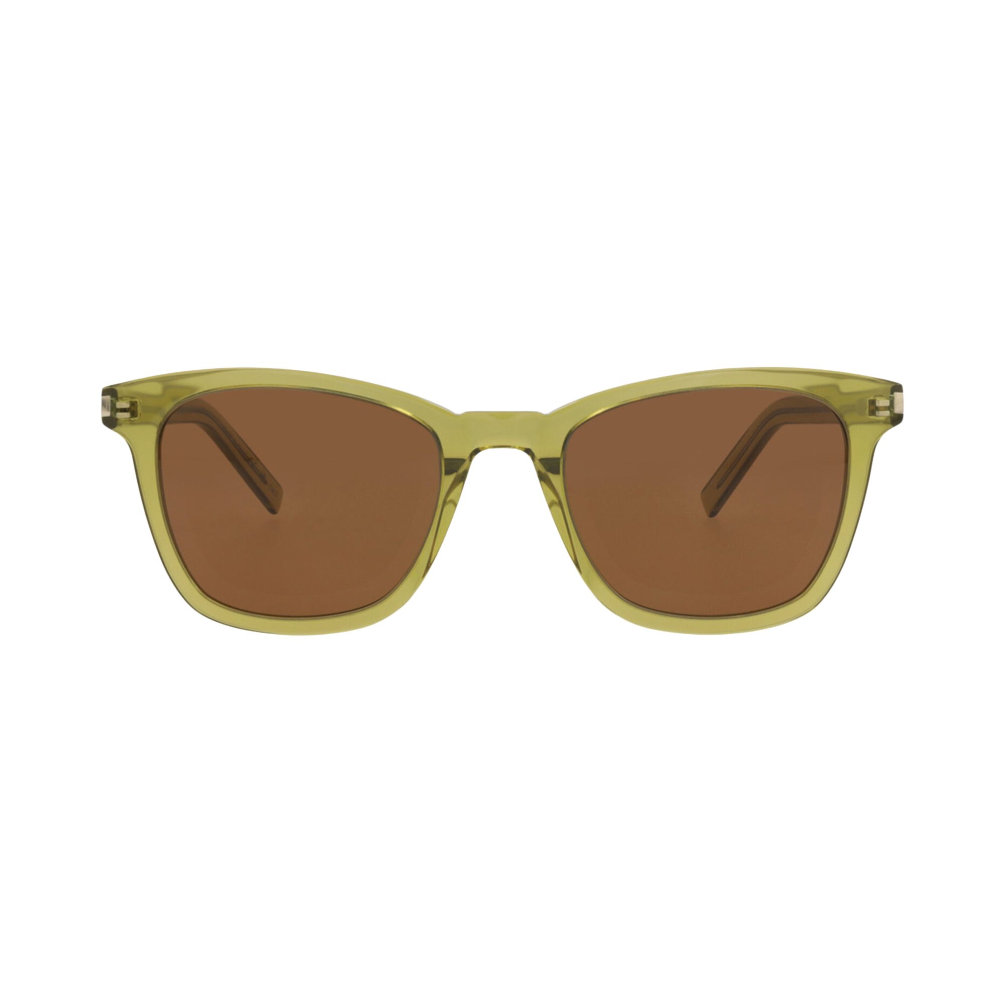 SAINT LAURENT Pre-owned Square-frame Recycled Acetate Sunglasses 'green Brown' | Women's Size Onesize